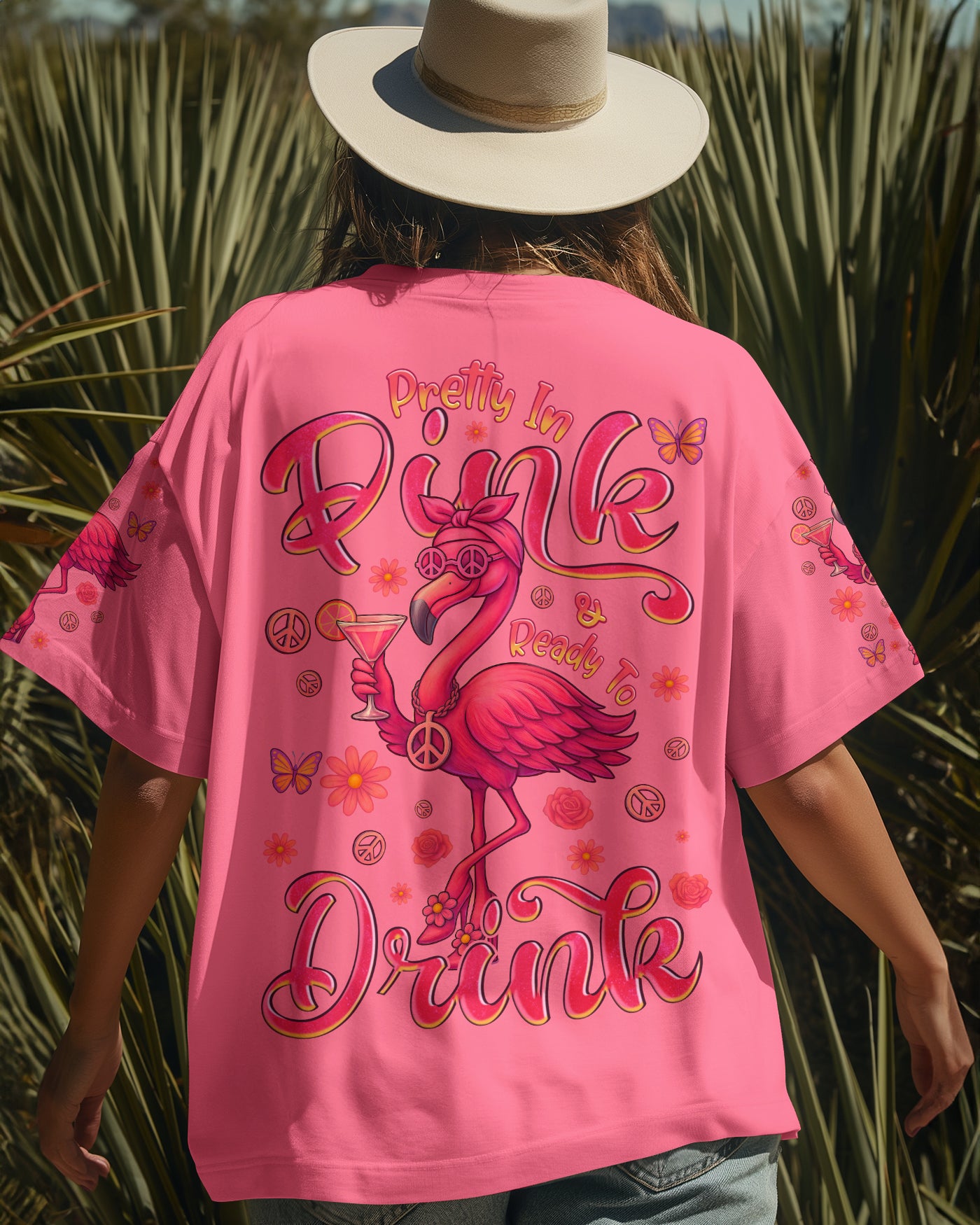 PRETTY IN PINK FLAMINGO ALL OVER PRINT - TYQY2205251