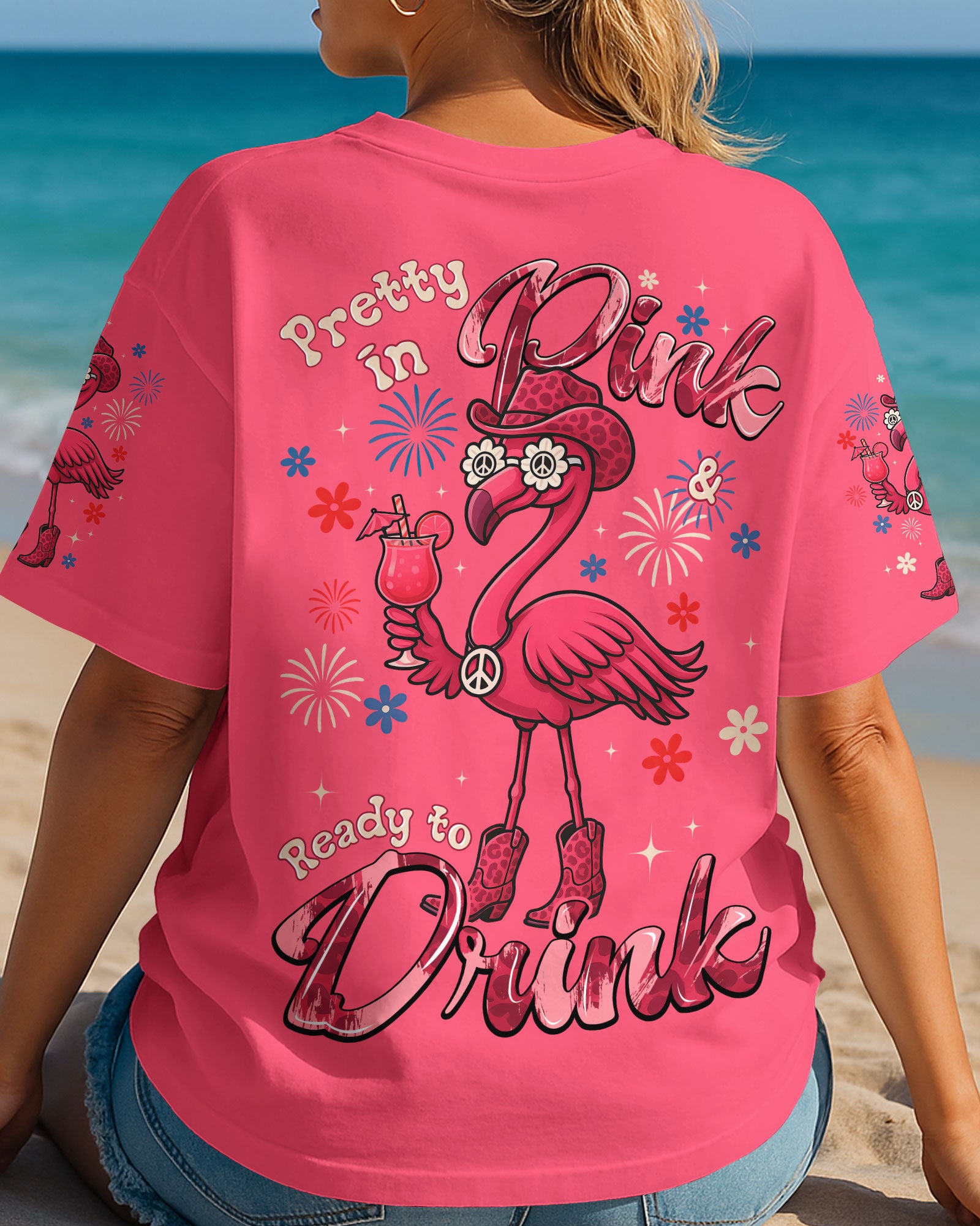 PRETTY IN PINK FLAMINGO COWBOY ALL OVER PRINT - TYQY2605251