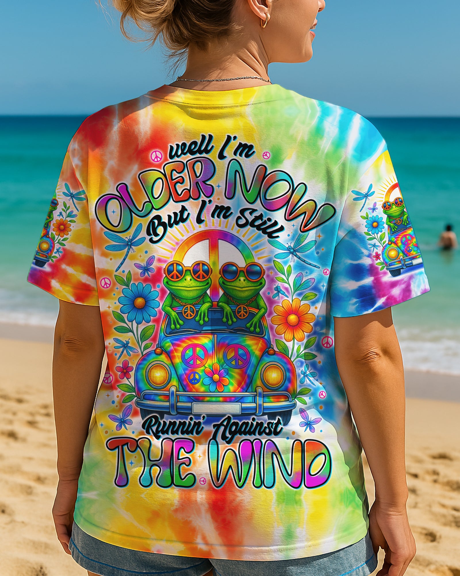 RUNNING AGAINST THE WIND CAR FROG ALL OVER PRINT - TYTD1405251