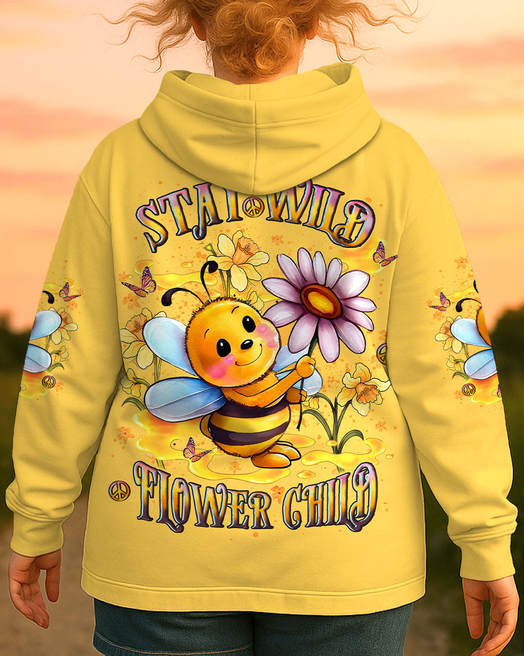 STAY WILD FLOWER CHILD BEE ALL OVER PRINT - YHLT1407252