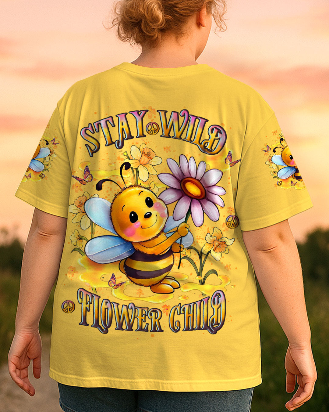 STAY WILD FLOWER CHILD BEE ALL OVER PRINT - YHLT1407252