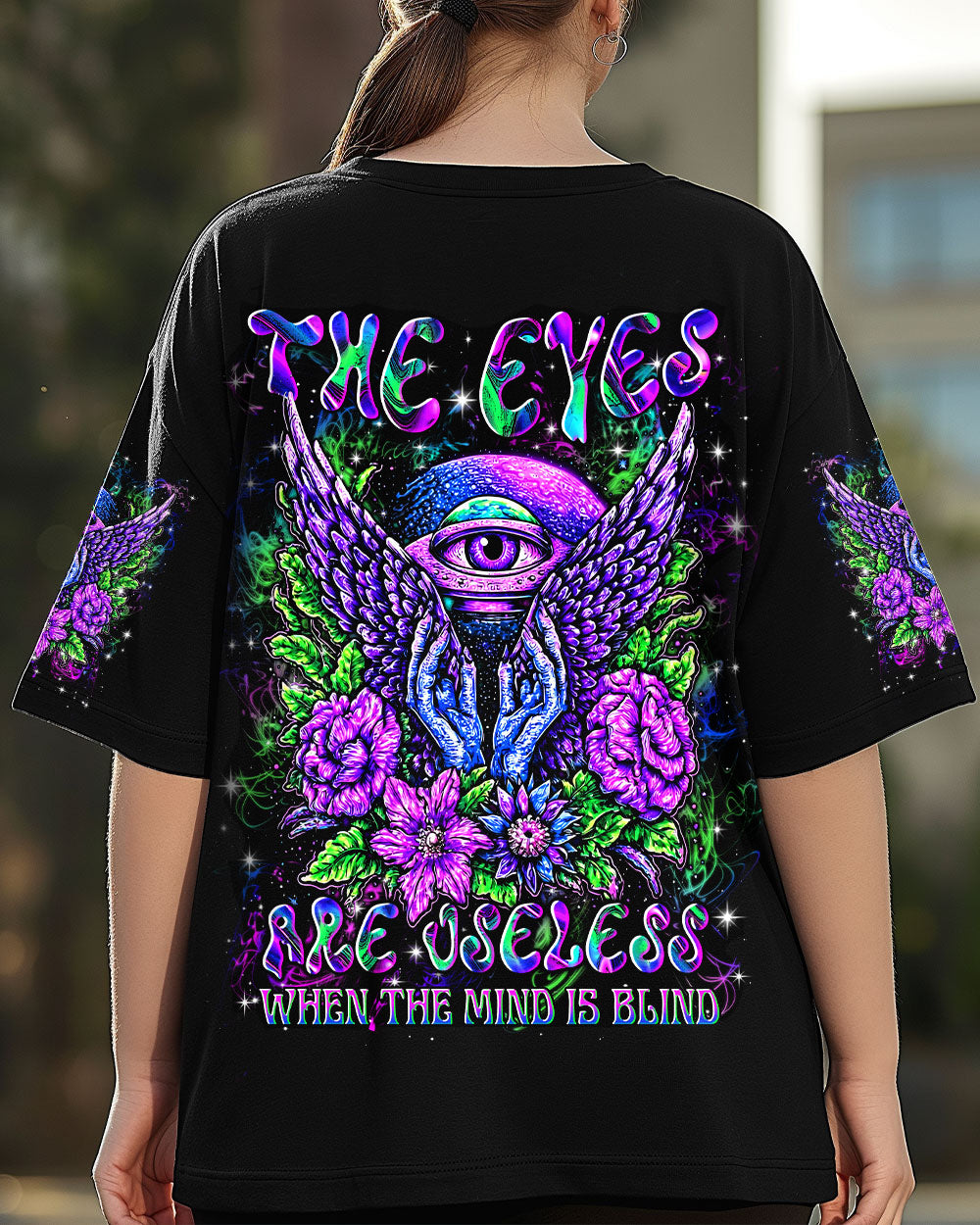 THE EYES ARE USELESS WHEN THE MIND IS BLIND ALL OVER PRINT - YHLN0808252