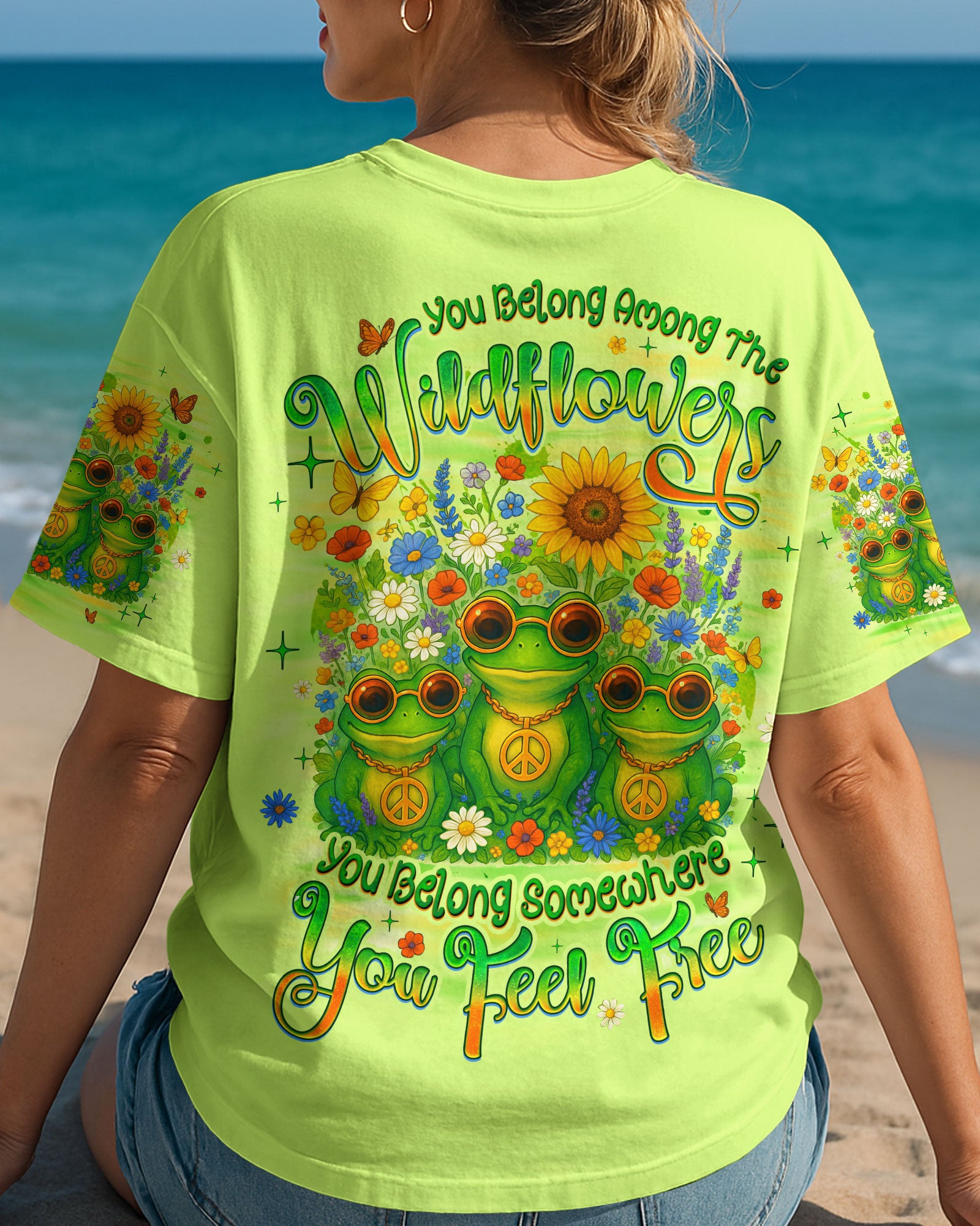 YOU BELONG AMONG THE WILDFLOWERS FROG ALL OVER PRINT - TYQY1705252