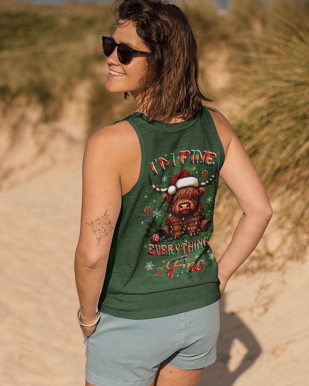 I'M FINE EVERYTHING IS FINE CHRISTMAS COW ALL OVER PRINT - YHLT2710252