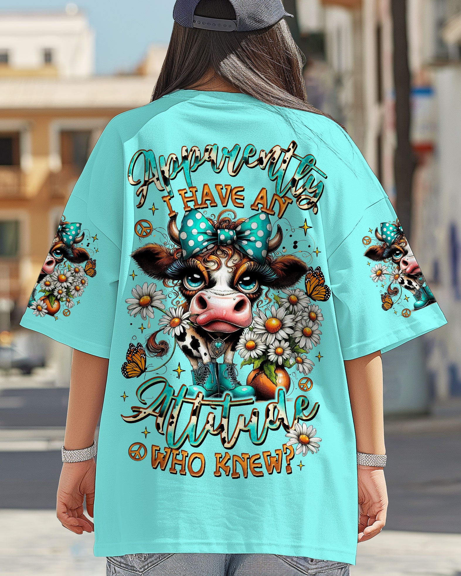 APPARENTLY I HAVE AN ATTITUDE WHO KNEW COW ALL OVER PRINT  - TLTR0907254