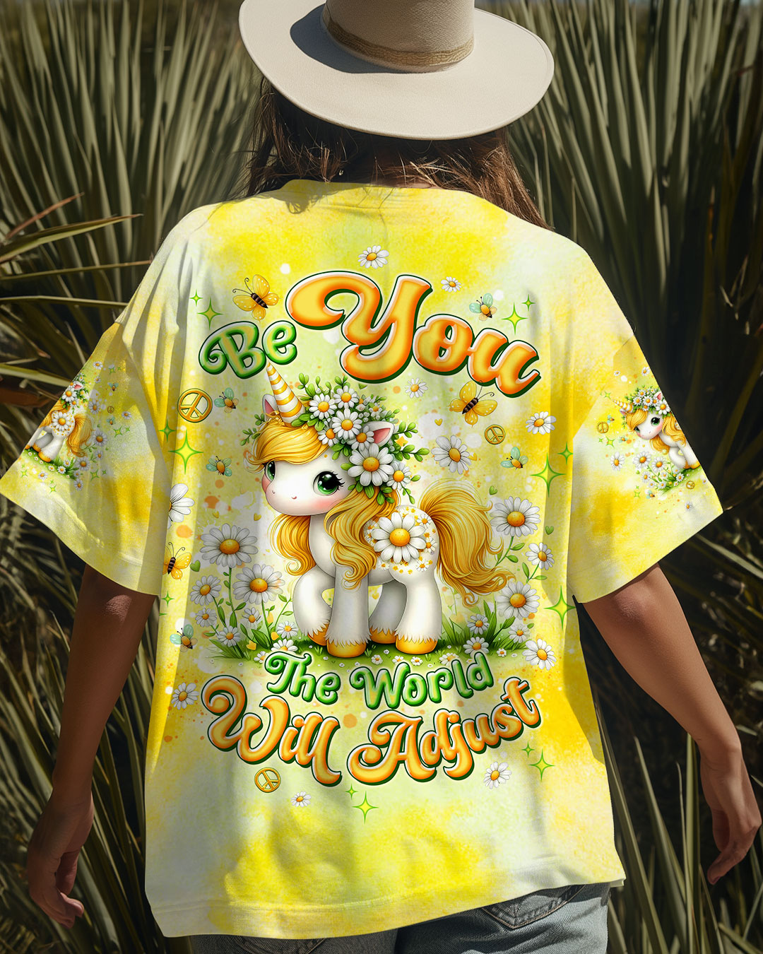 BE YOU THE WORLD WILL ADJUST UNICORN ALL OVER PRINT - TLTW0407254