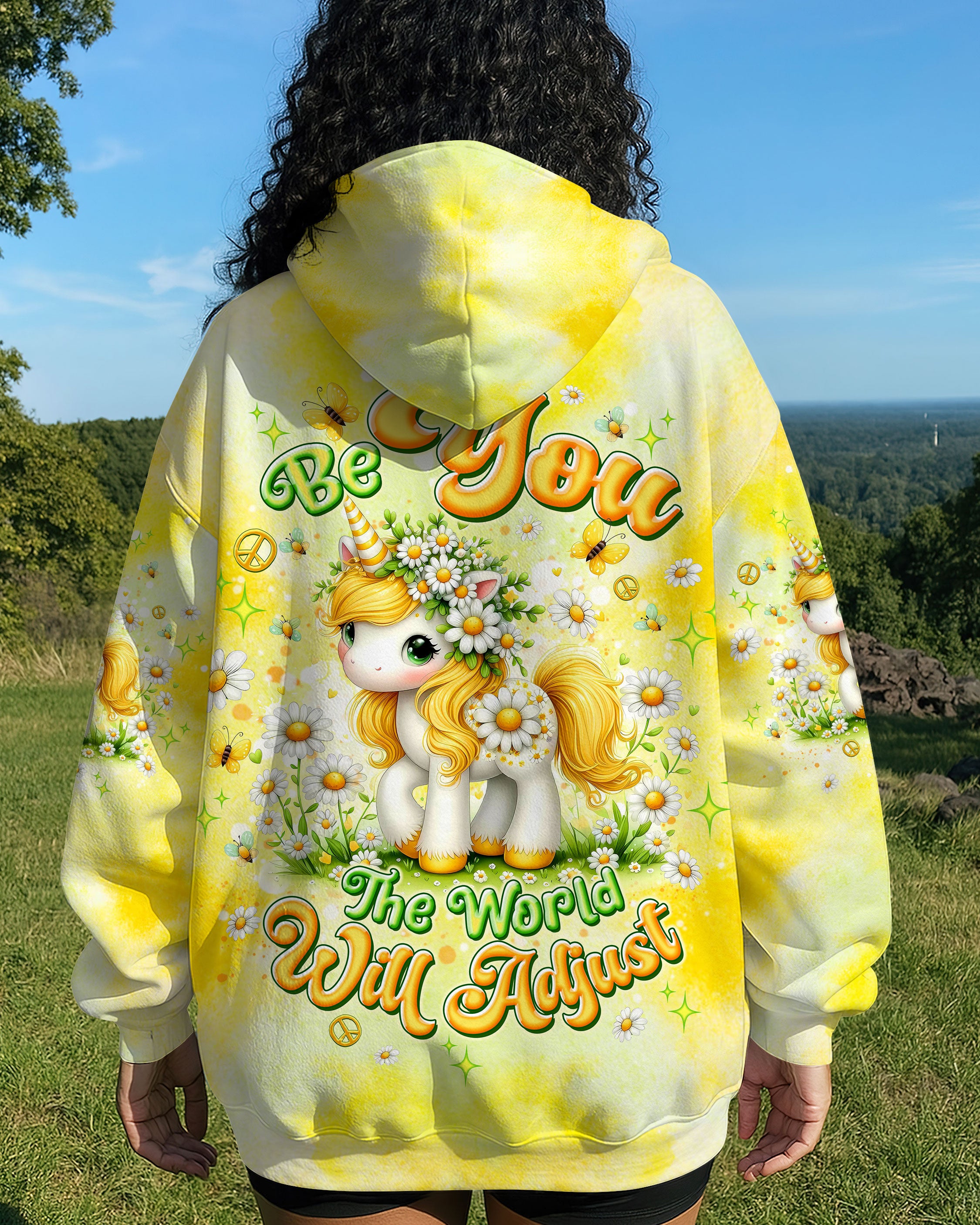 BE YOU THE WORLD WILL ADJUST UNICORN ALL OVER PRINT - TLTW0407254
