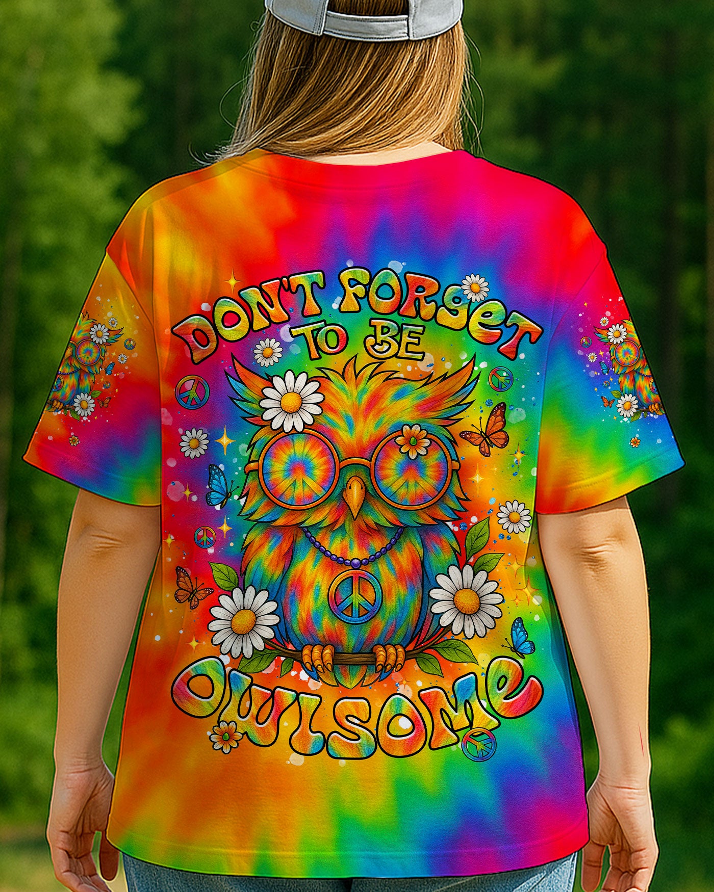 DON'T FORGET TO BE OWLSOME TIE DYE ALL OVER PRINT - TLNT2406252