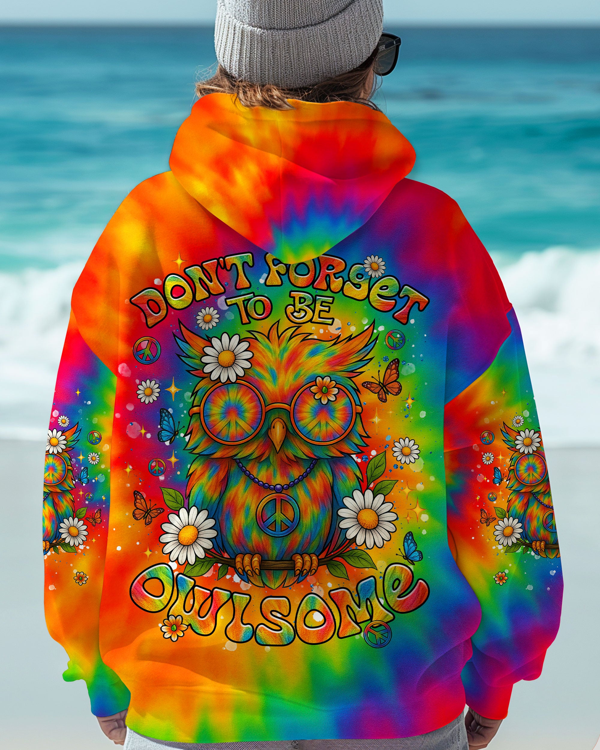 DON'T FORGET TO BE OWLSOME TIE DYE ALL OVER PRINT - TLNT2406252