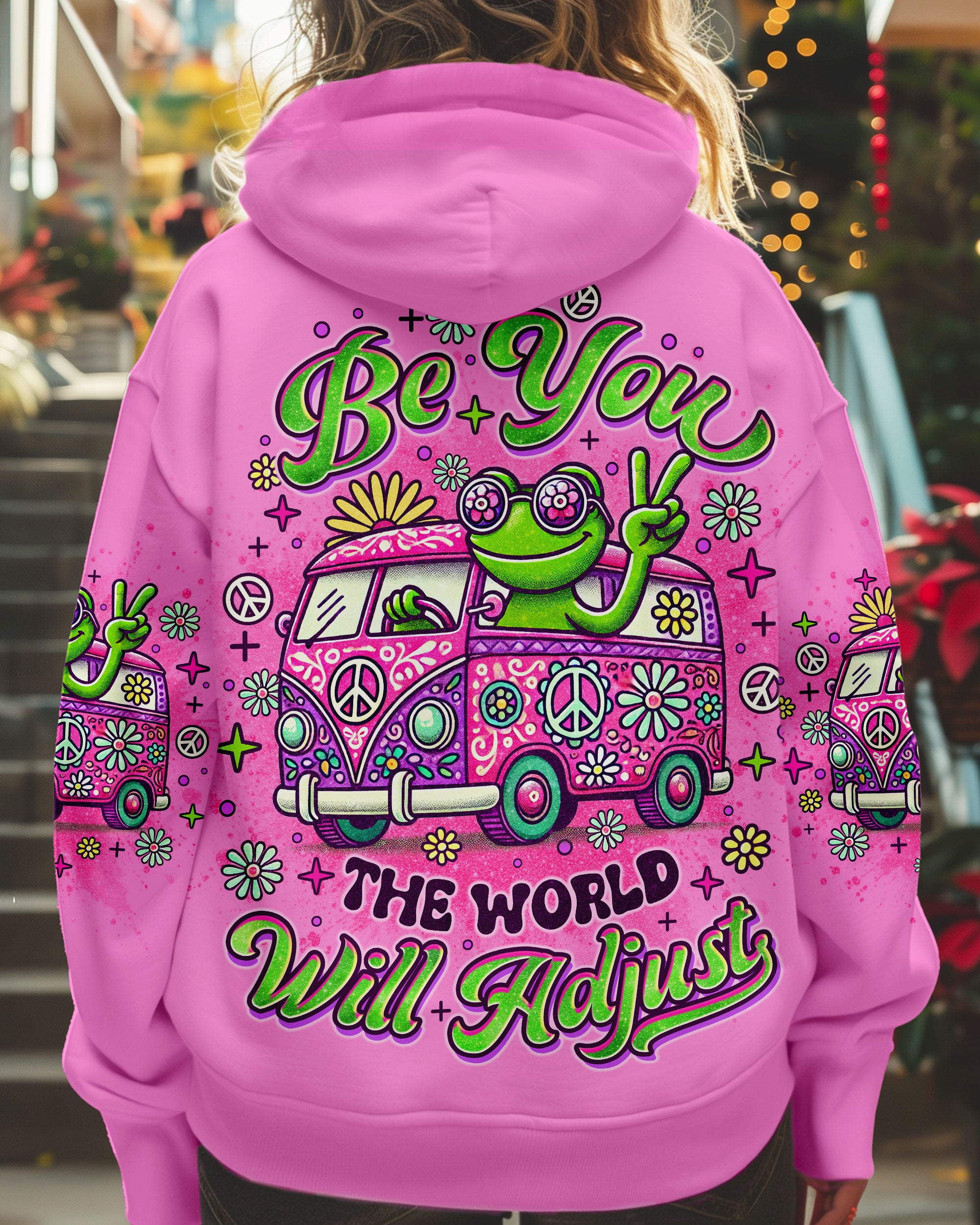 BE YOU THE WORLD WILL ADJUST FROG BUS ALL OVER PRINT - TLNO1810242