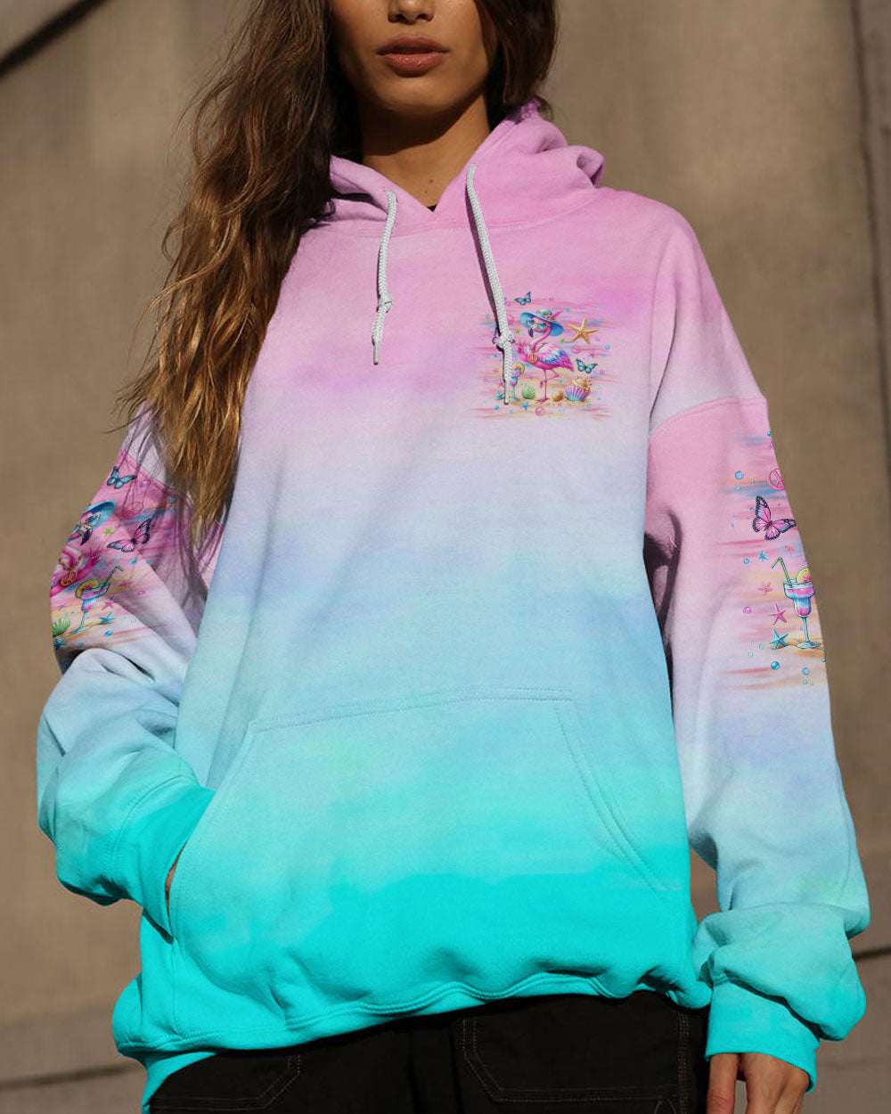 DON'T WORRY BE HIPPIE FLAMINGO ALL OVER PRINT - YHLT2405244