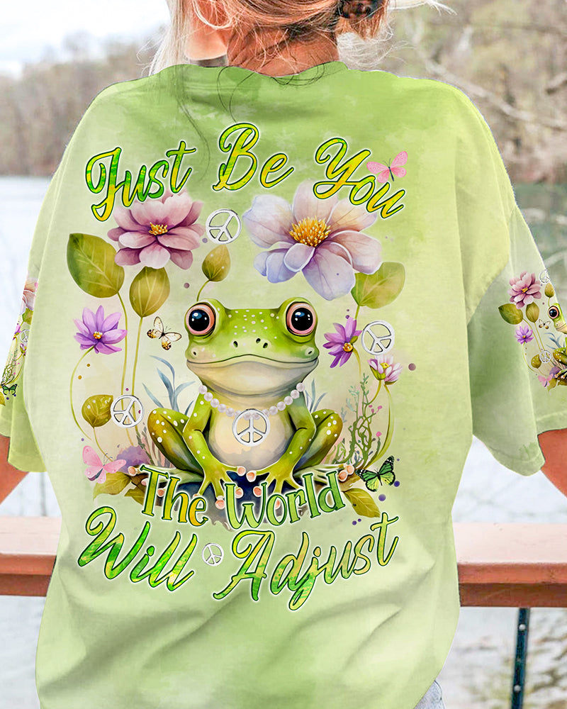 JUST BE YOU THE WORLD WILL ADJUST FROG ALL OVER PRINT - TYQY0512233