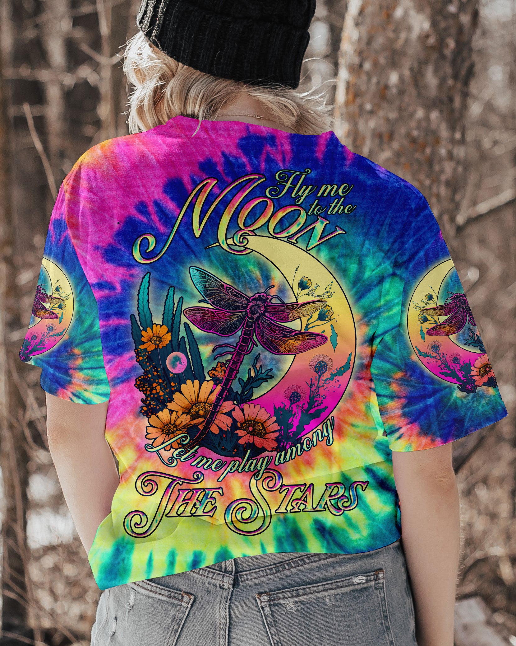 FLY ME TO THE MOON DRAGONFLY TIE DYE ALL OVER PRINT - TLNO1606232
