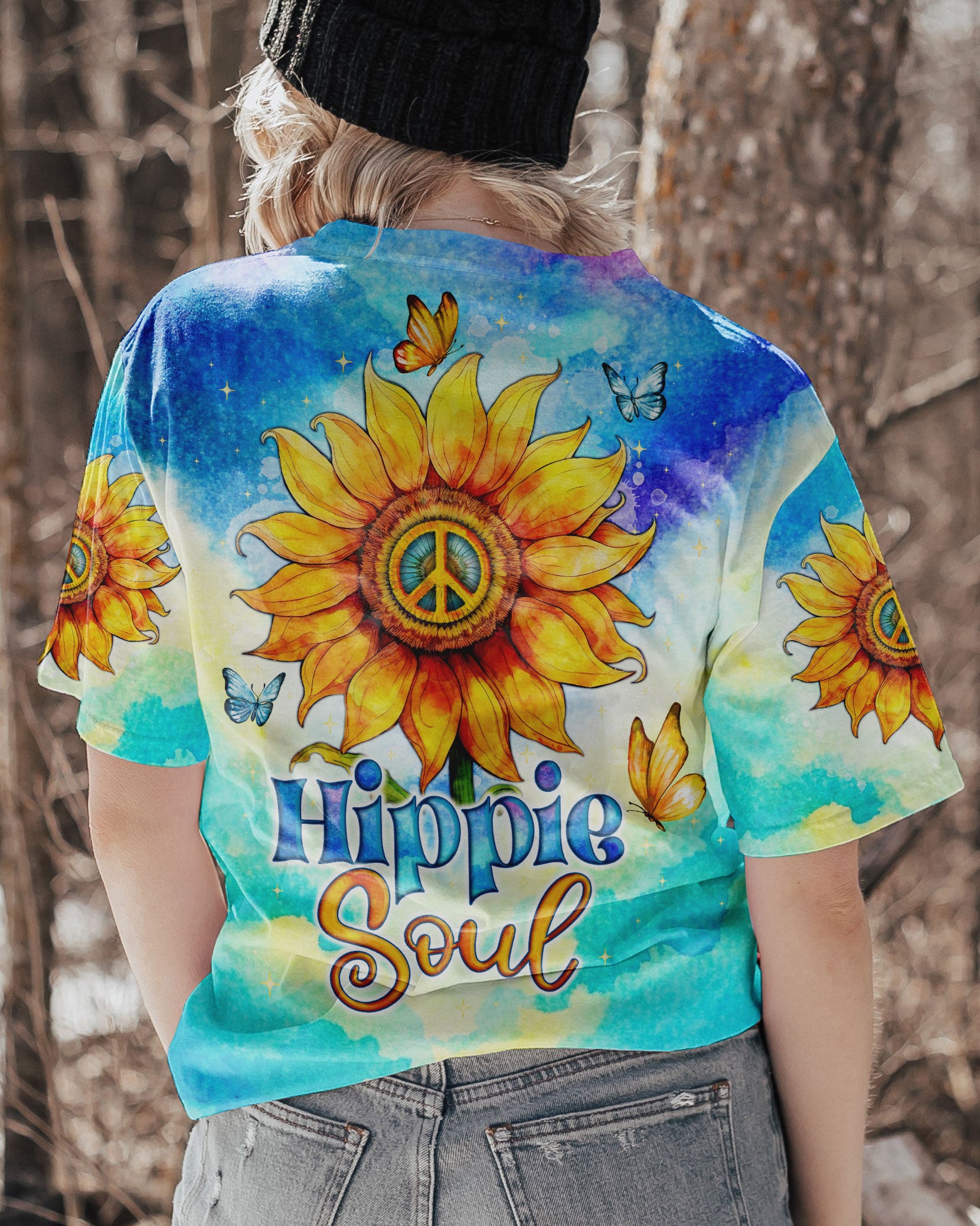 HIPPIE SOUL SUNFLOWER WATERCOLOR ALL OVER PRINT - TLNO2605232