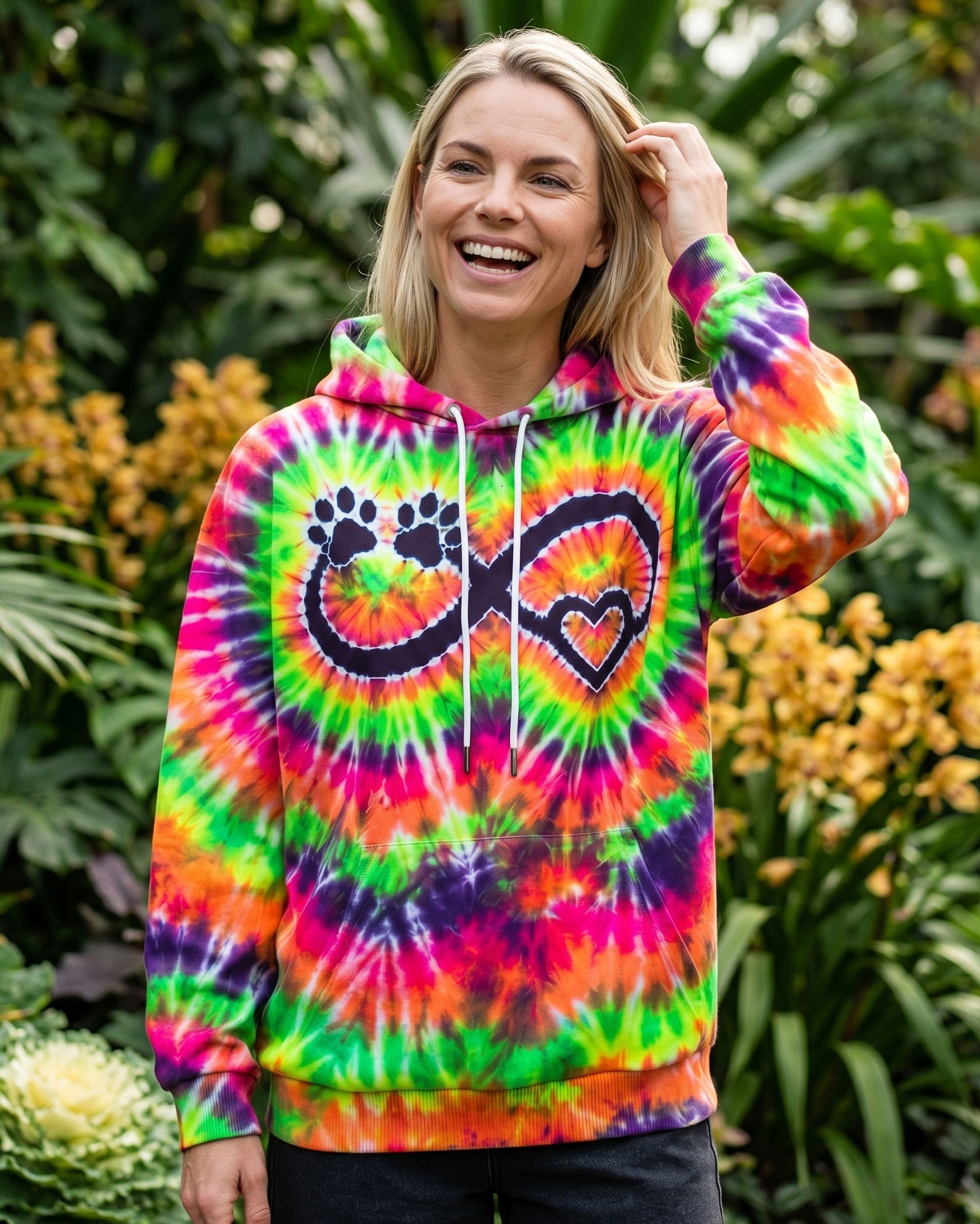 INFINITY HEART PAW PRINT SWIRL ALL OVER PRINT  - TLNO1606263