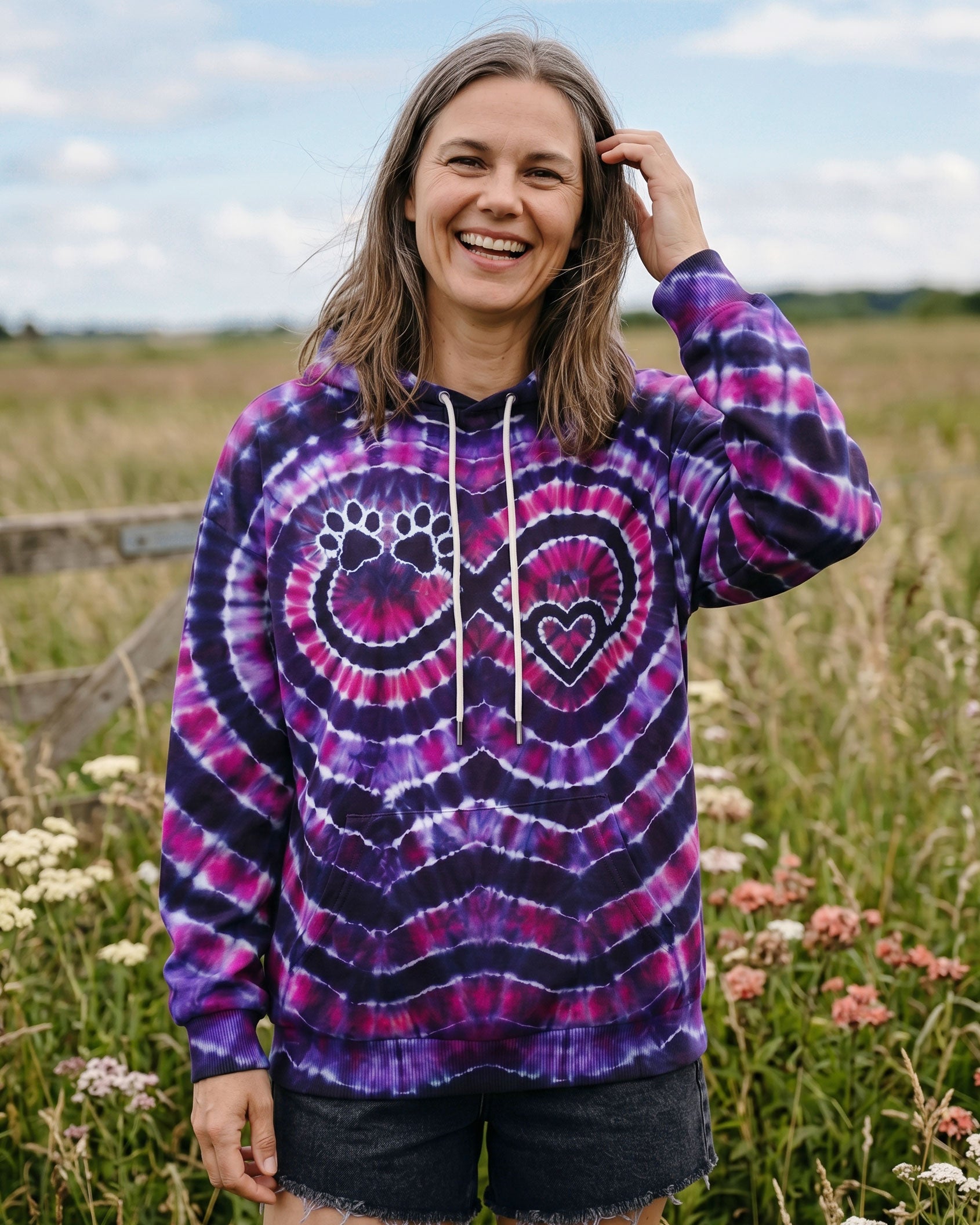 INFINITY HEART PAW PRINT SWIRL ALL OVER PRINT  - TLNO1506262