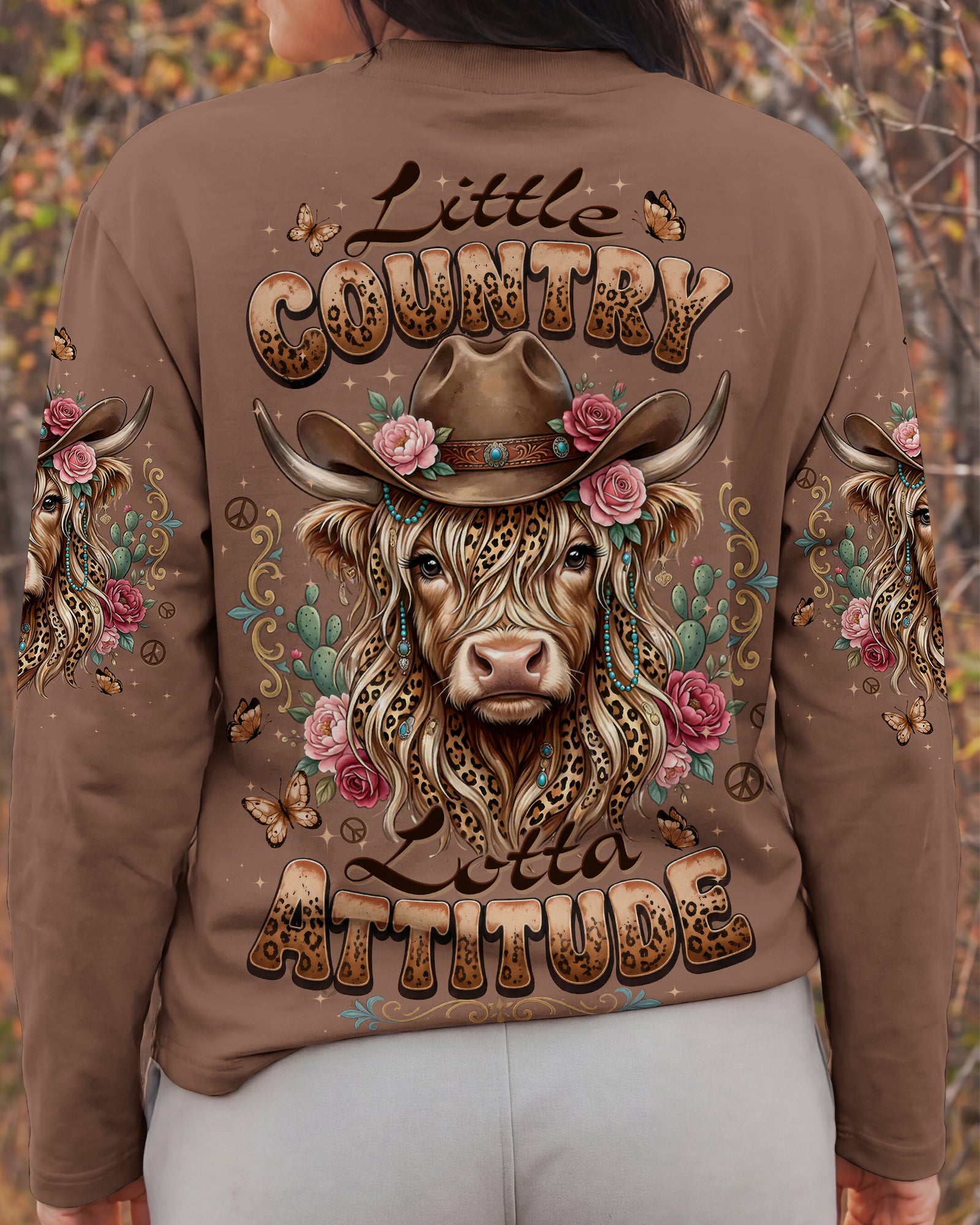 LITTLE COUNTRY LOTTA ATTITUDE COW ALL OVER PRINT  - TLTW1006264