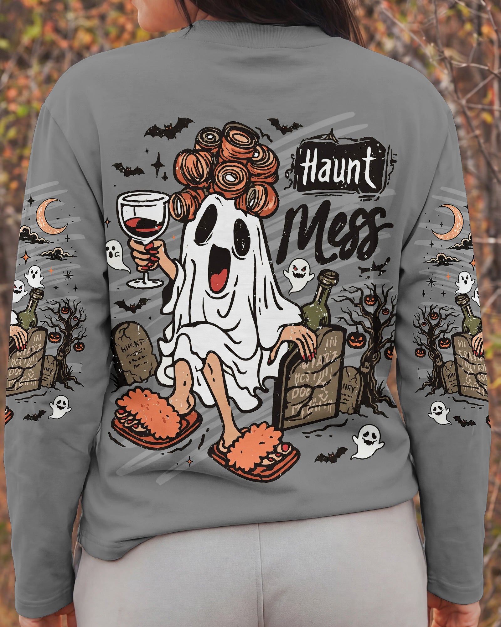 HAUNT MESS SPOOKY BOO HALLOWEEN ALL OVER PRINT  - TLNT1707263