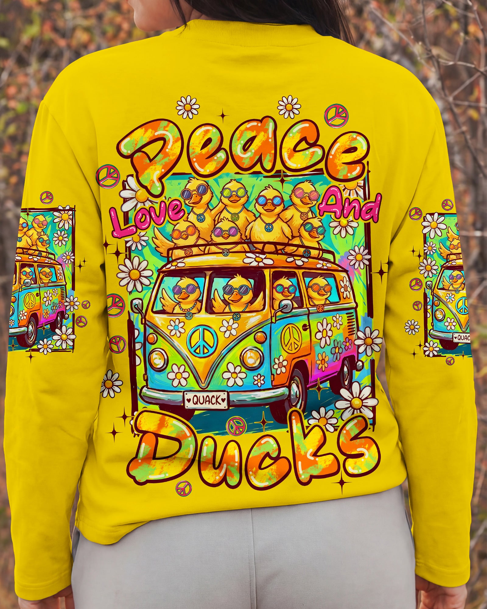 PEACE LOVE AND DUCKS ALL OVER PRINT - TYPQ2407263