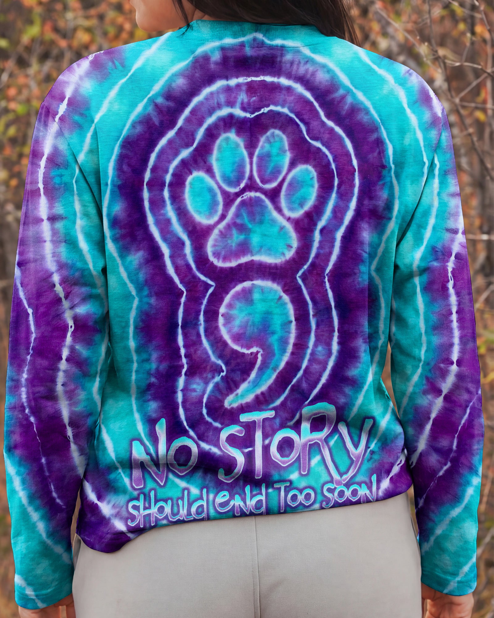 NO STORY SHOULD END TOO SOON PAW PRINT  SUICIDE PREVENTION ALL OVER PRINT  - TLNO3006263