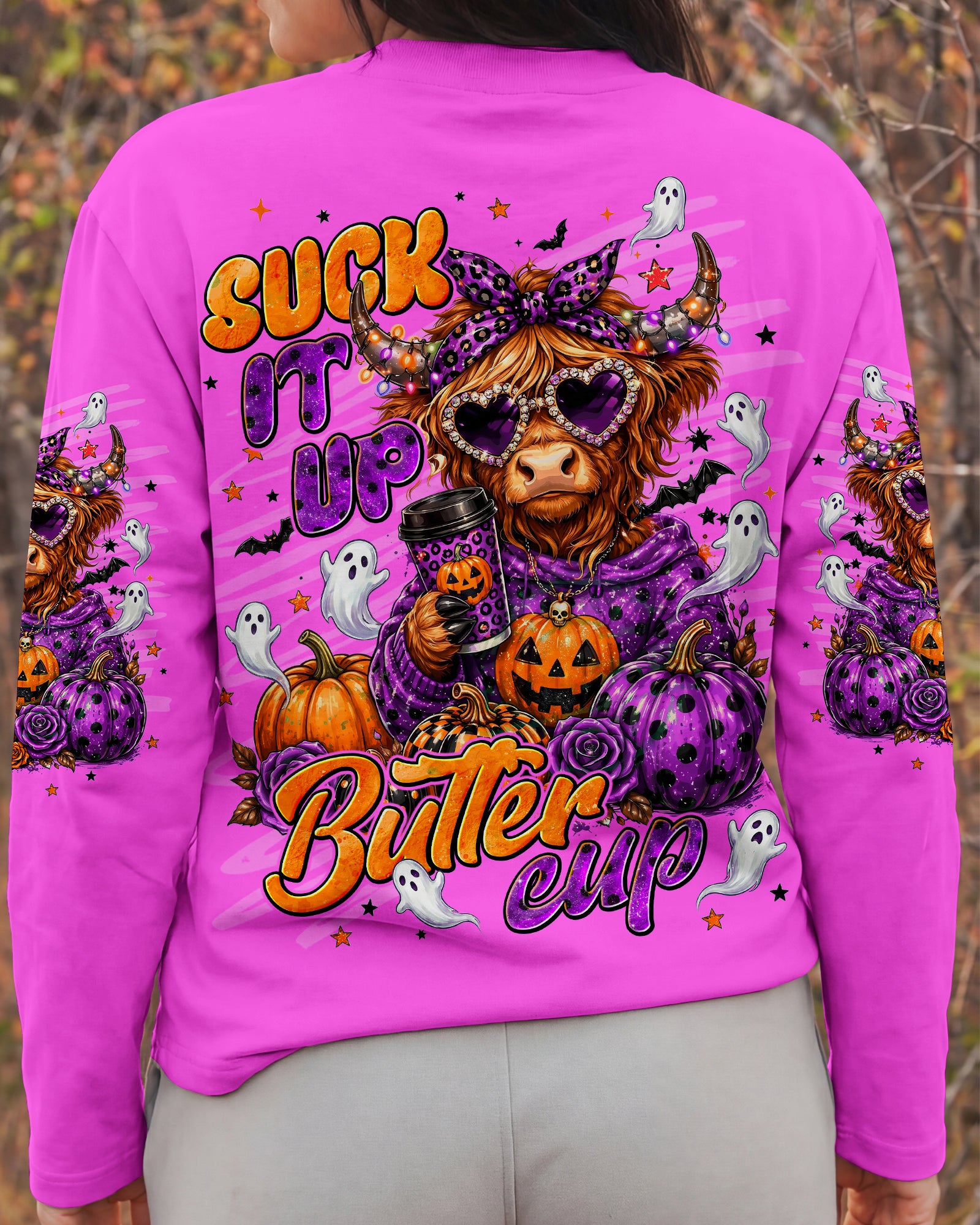 SUCK IT UP BUTTERCUP HIGHLAND COW HALLOWEEN ALL OVER PRINT  - TLNT2207261