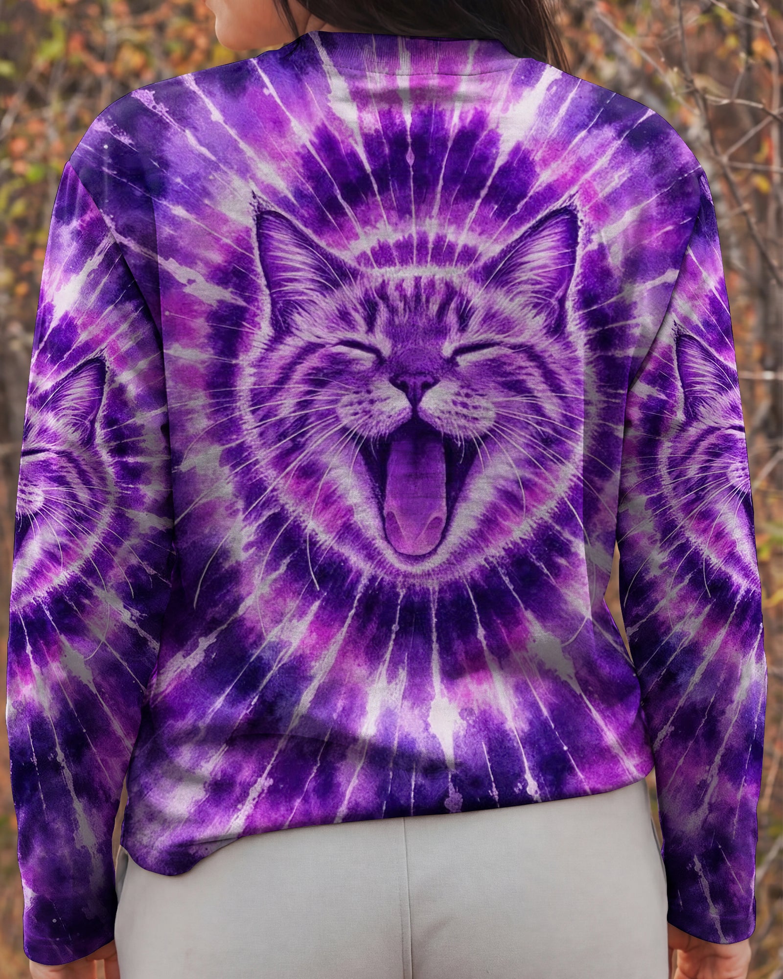 CAT PURPLE SWIRL ALL OVER PRINT - TLHN1003263