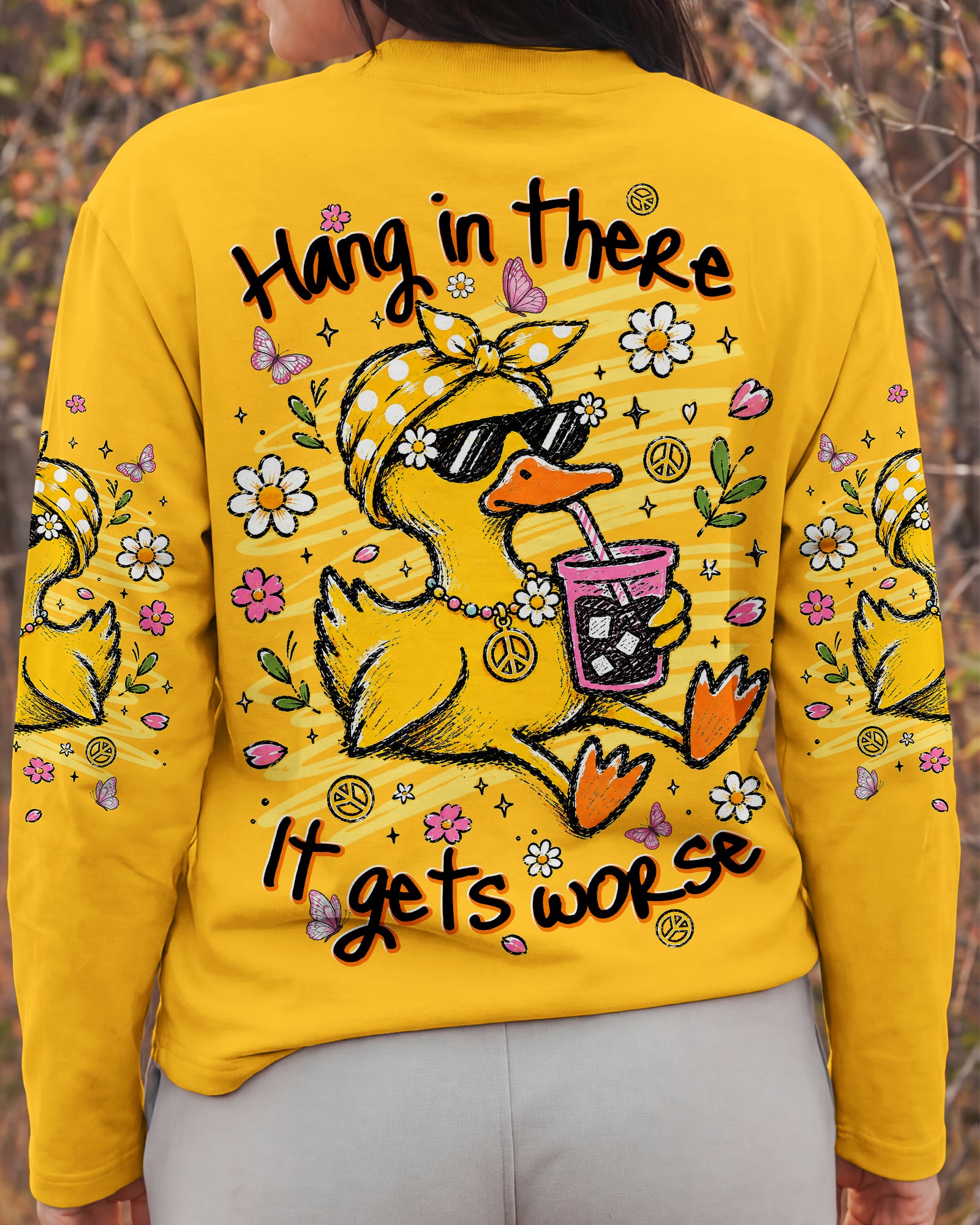 HANG IN THERE DUCK ALL OVER PRINT - TLNT0106263