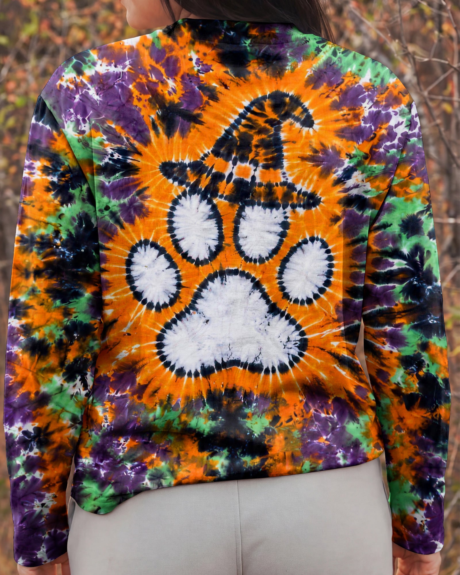 PAW PRINT WITCH HAT  HALLOWEEN BURST ALL OVER PRINT - TLHG2207261