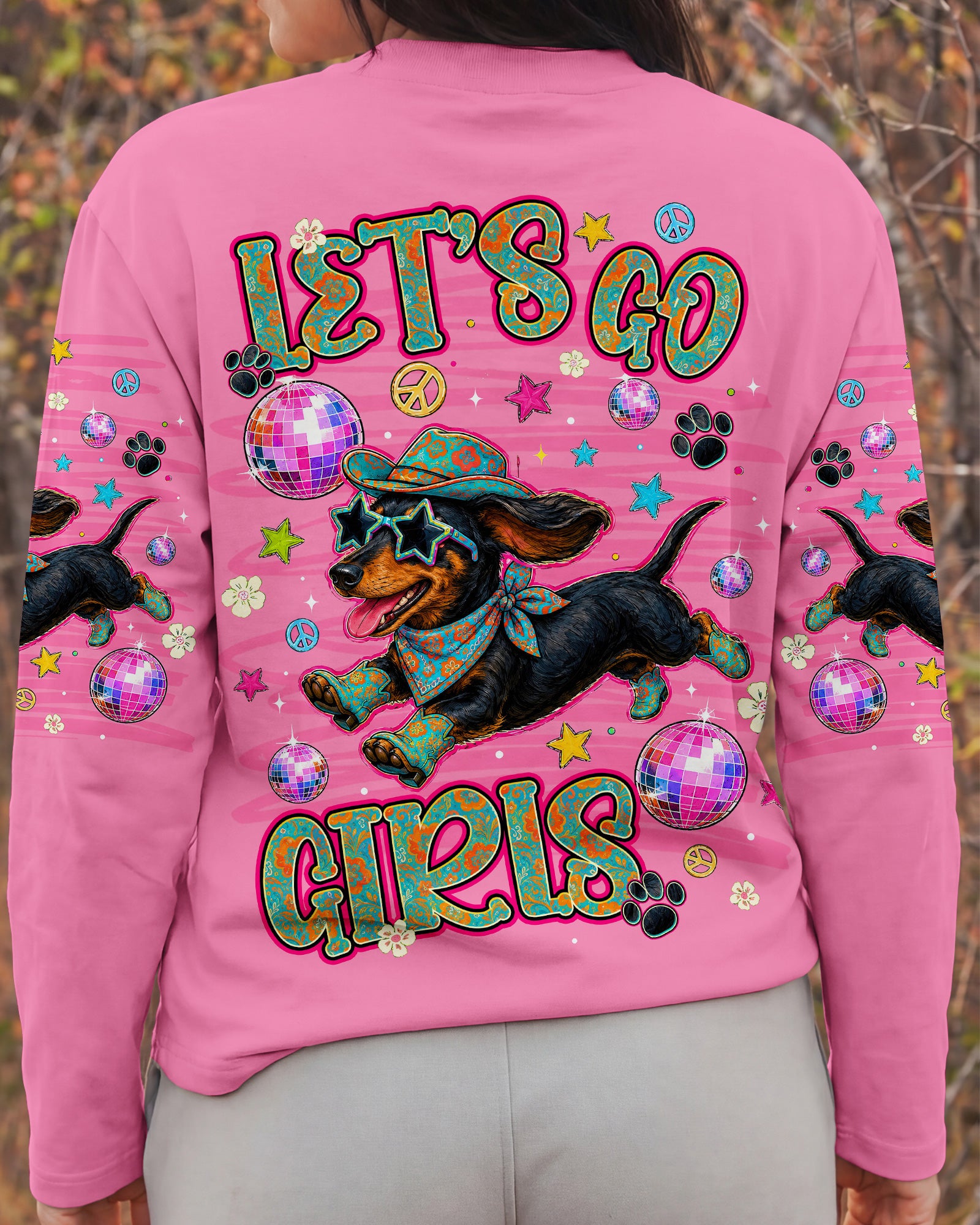LET'S GO GIRLS DACHSHUND DOG ALL OVER PRINT - TLNT1906262