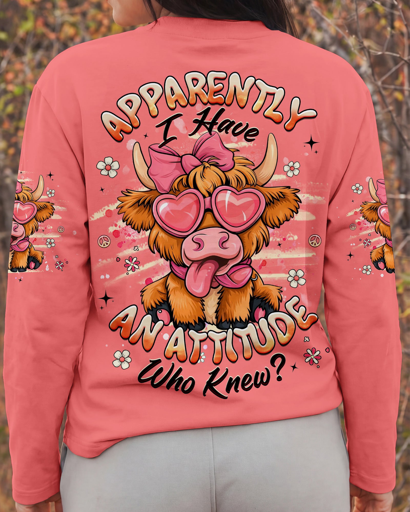 APPARENTLY I HAVE AN ATTITUDE WHO KNEW COW ALL OVER PRINT - TLHG0603262