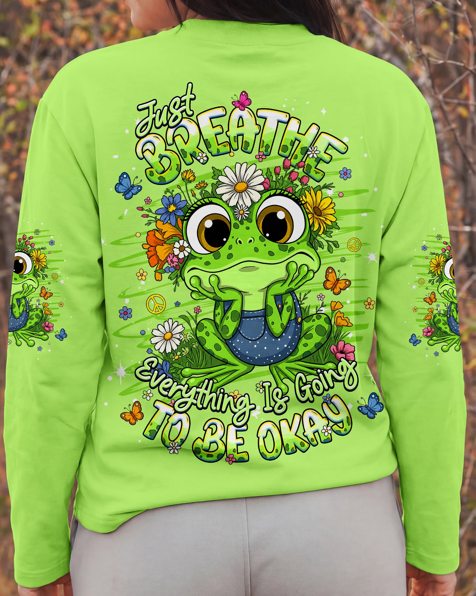 JUST BREATHE FROG ALL OVER PRINT - TLHG2206263