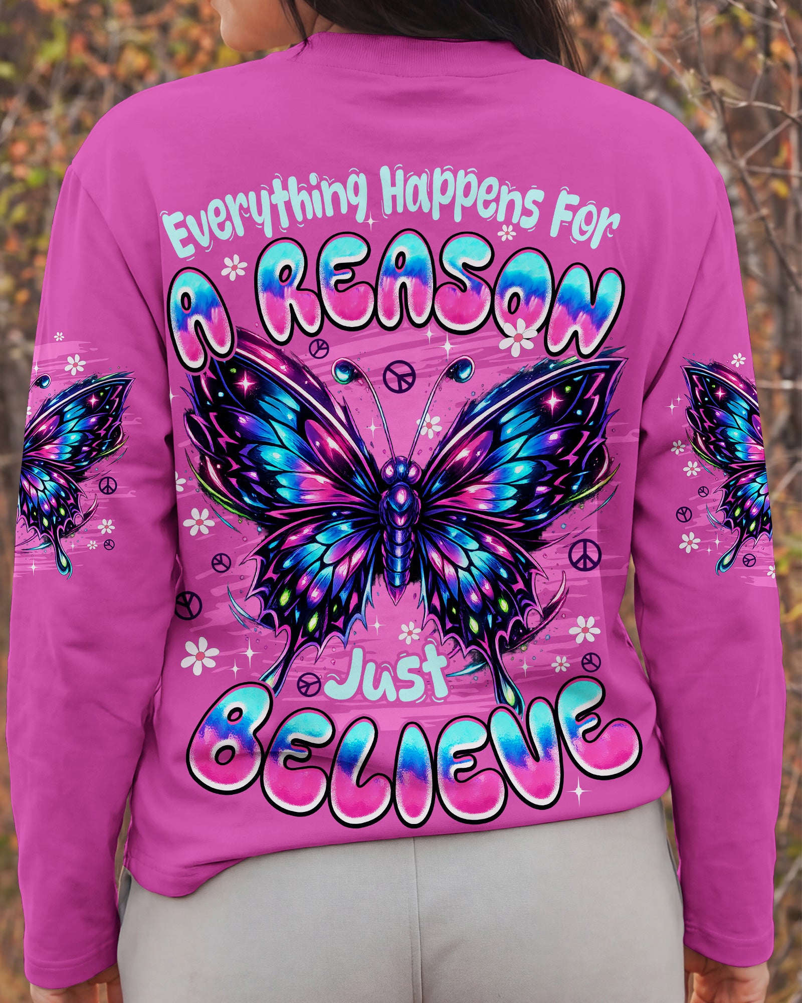 JUST BELIEVE BUTTERFLY ALL OVER PRINT - TYPQ2702263