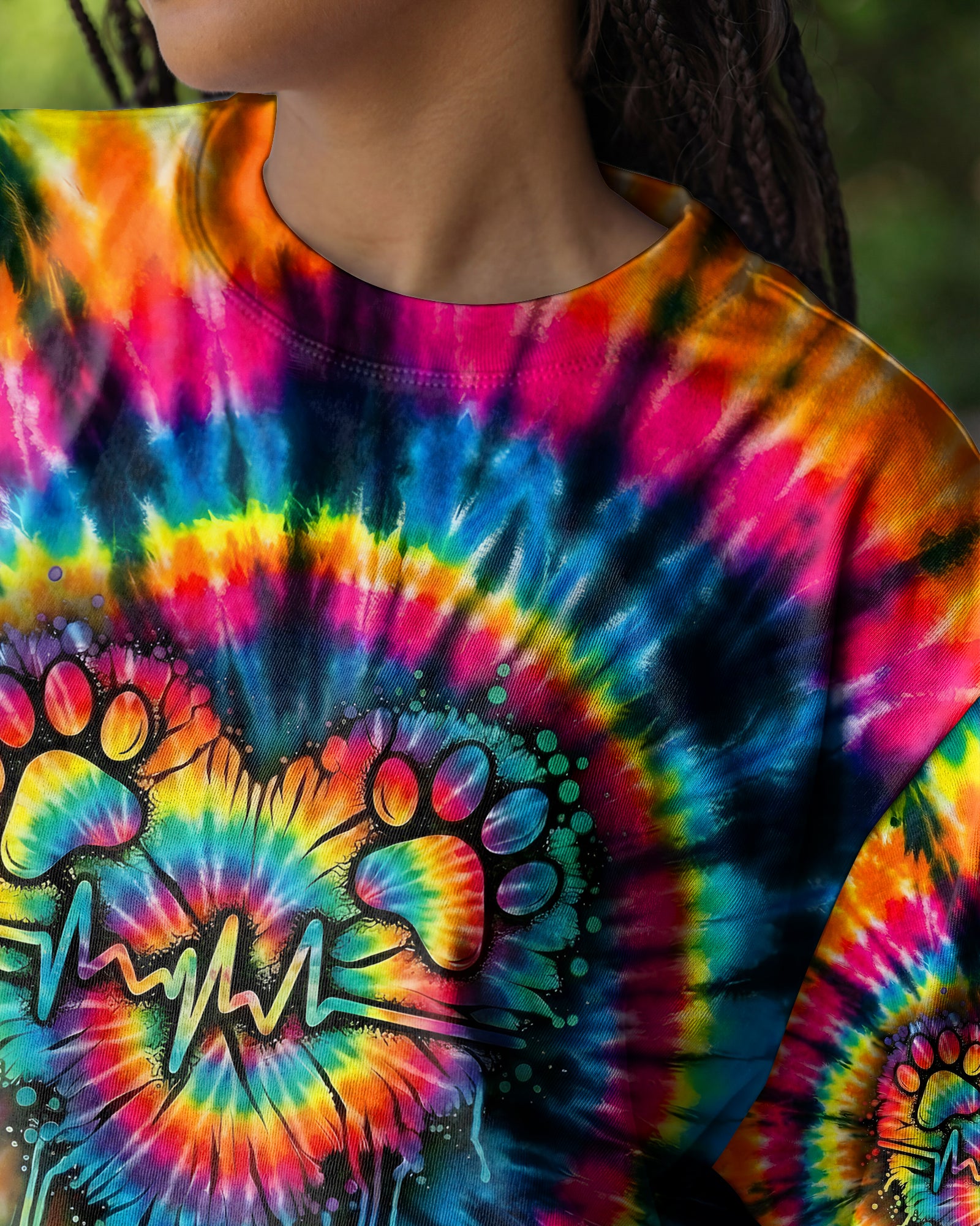 COLORFUL HEARTBEAT PAW ALL OVER PRINT - TYPQ2302262
