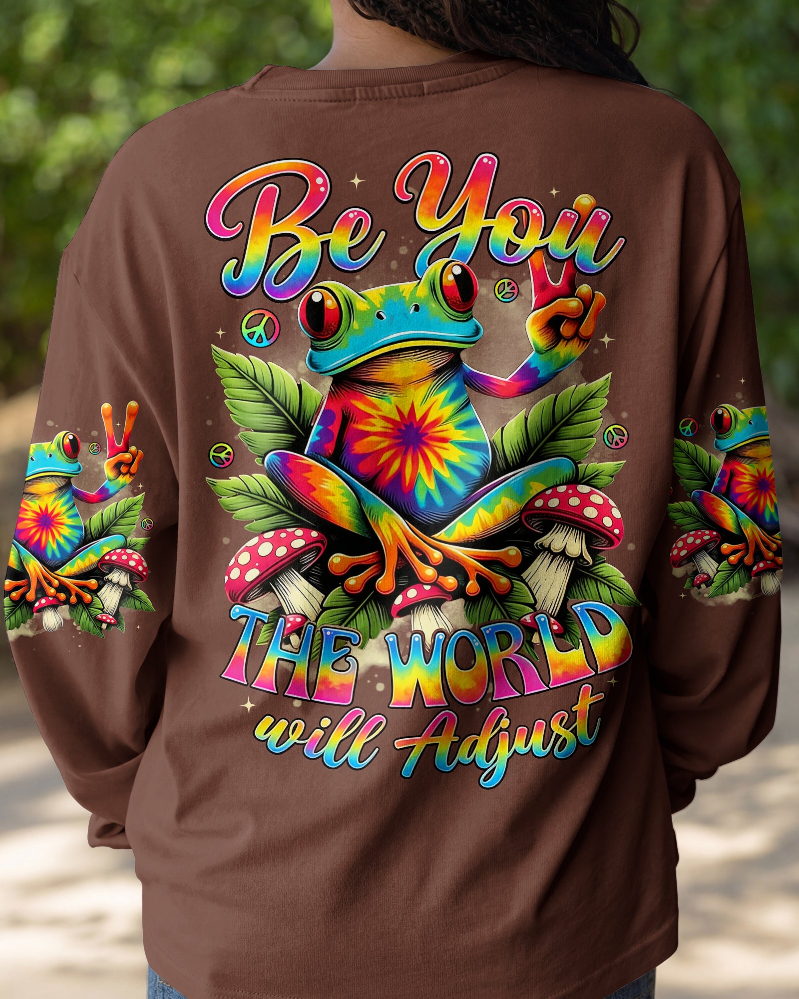 BE YOU THE WORLD WILL ADJUST FROG ALL OVER PRINT - TYTD0402261