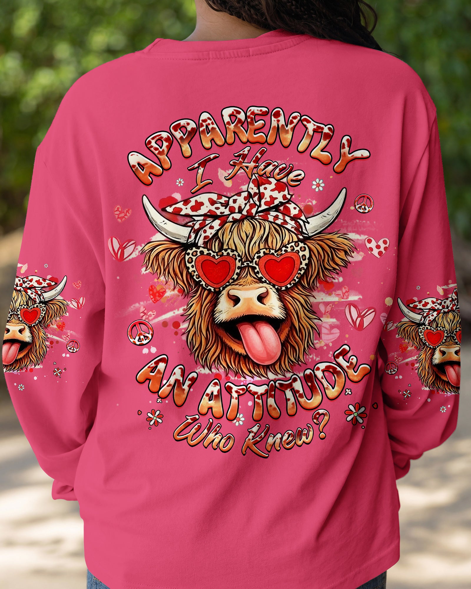 APPARENTLY I HAVE AN ATTITUDE WHO KNEW COW ALL OVER PRINT - YHHG1002261
