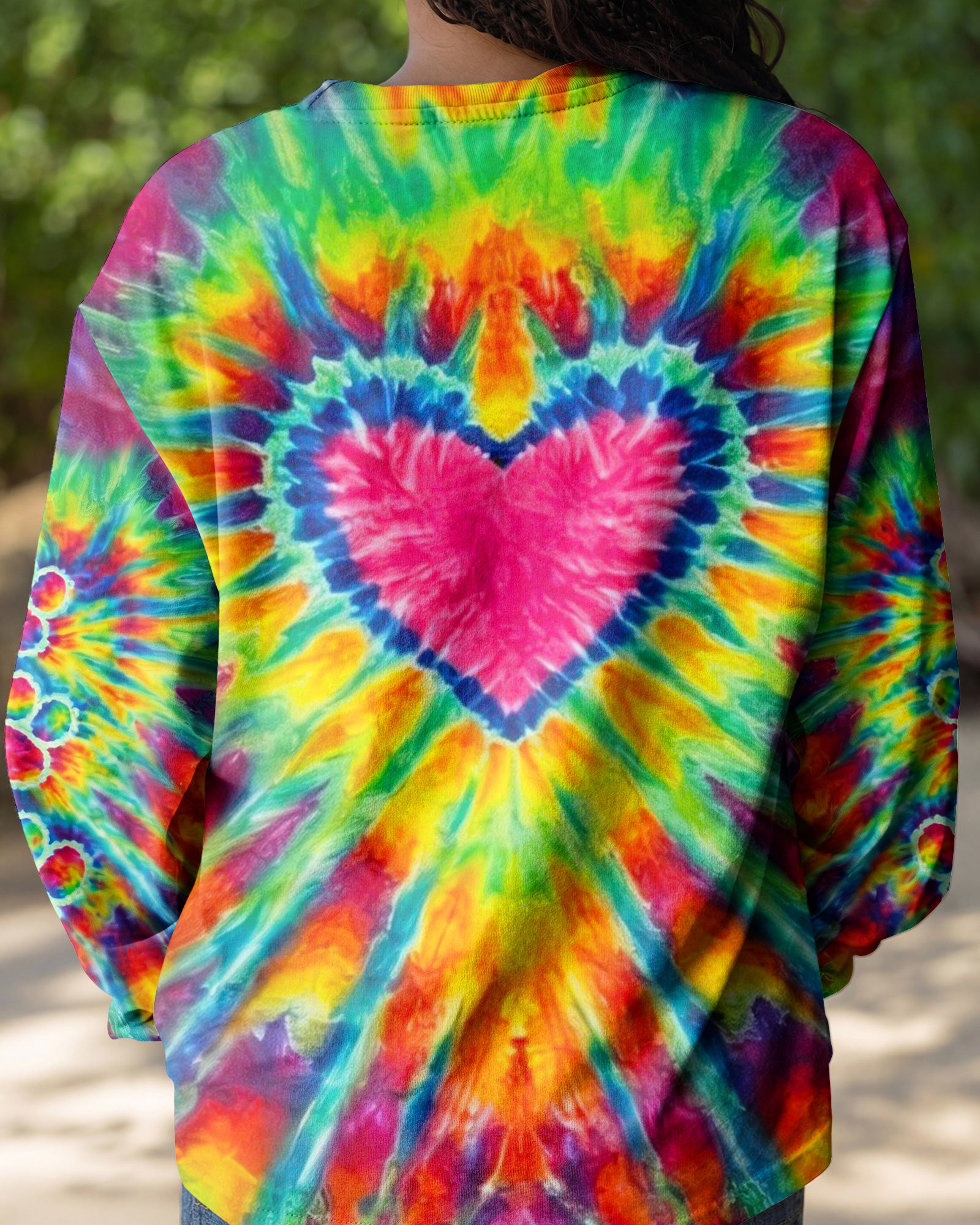 HEART PAW PRINT COLORFUL SWIRL ALL OVER PRINT  - TLNO0104261
