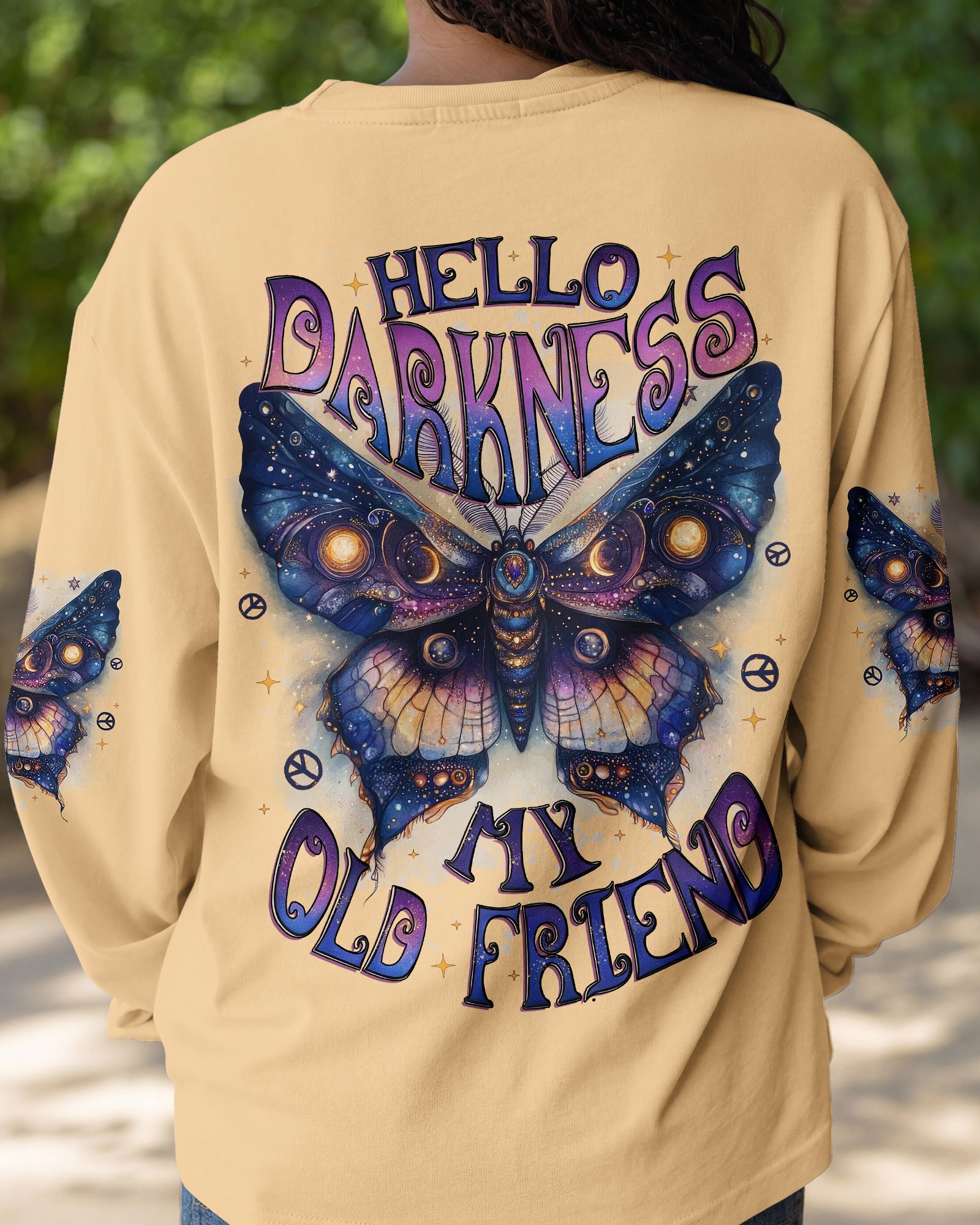 HELLO DARKNESS MY OLD FRIEND BUTTERFLY ALL OVER PRINT - TYTD0302251