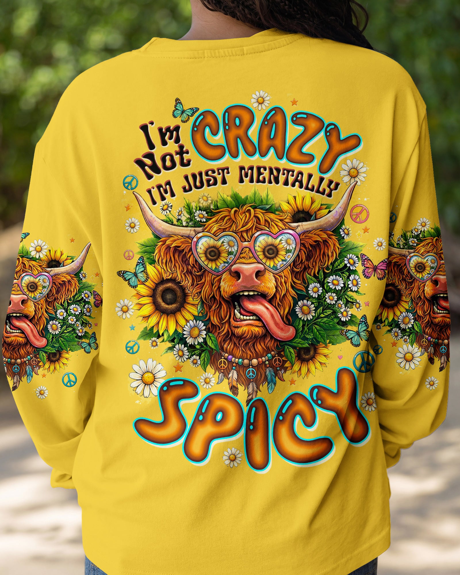 I'M NOT CRAZY HIGHLAND COW ALL OVER PRINT - TLTW2907264