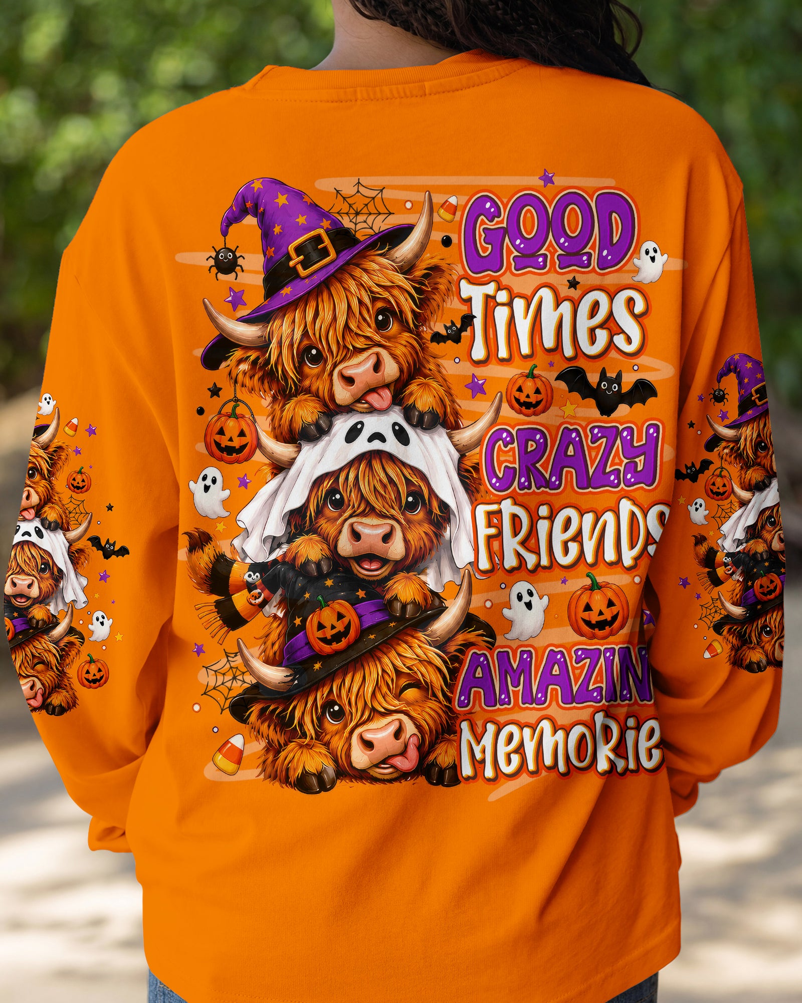 GOOD TIMES CRAZY FRIEND HIGHLAND COW HALLOWEEN ALL OVER PRINT - TLNO2307263