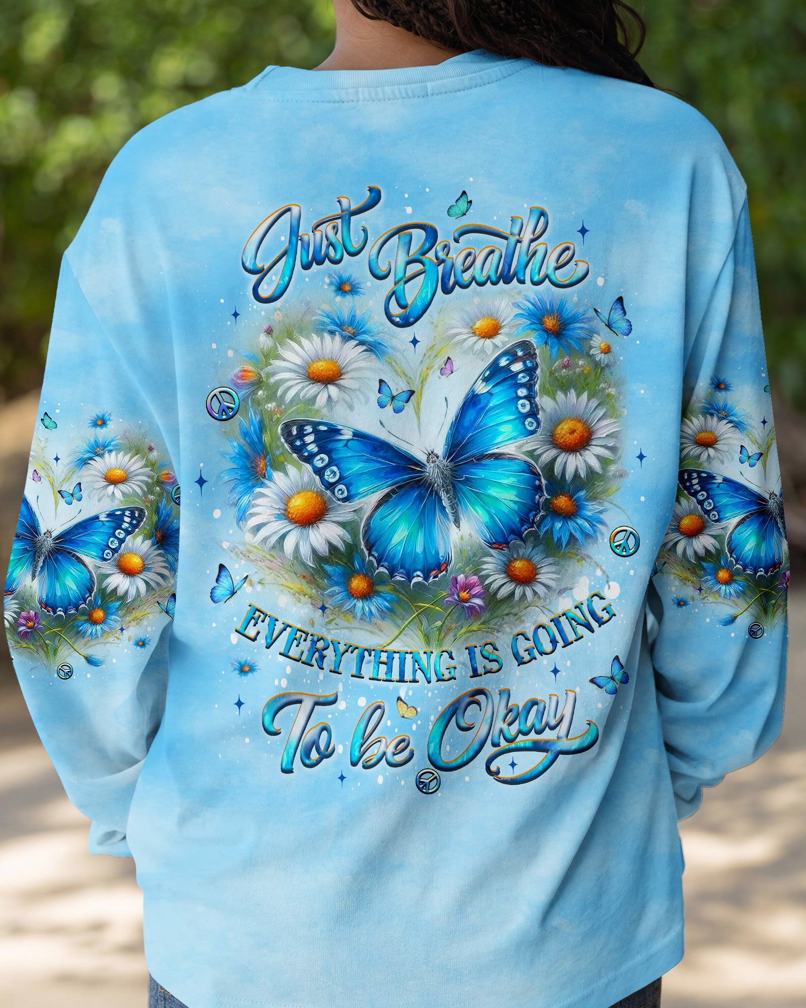 JUST BREATHE BUTTERFLY ALL OVER PRINT - YHLT3001262