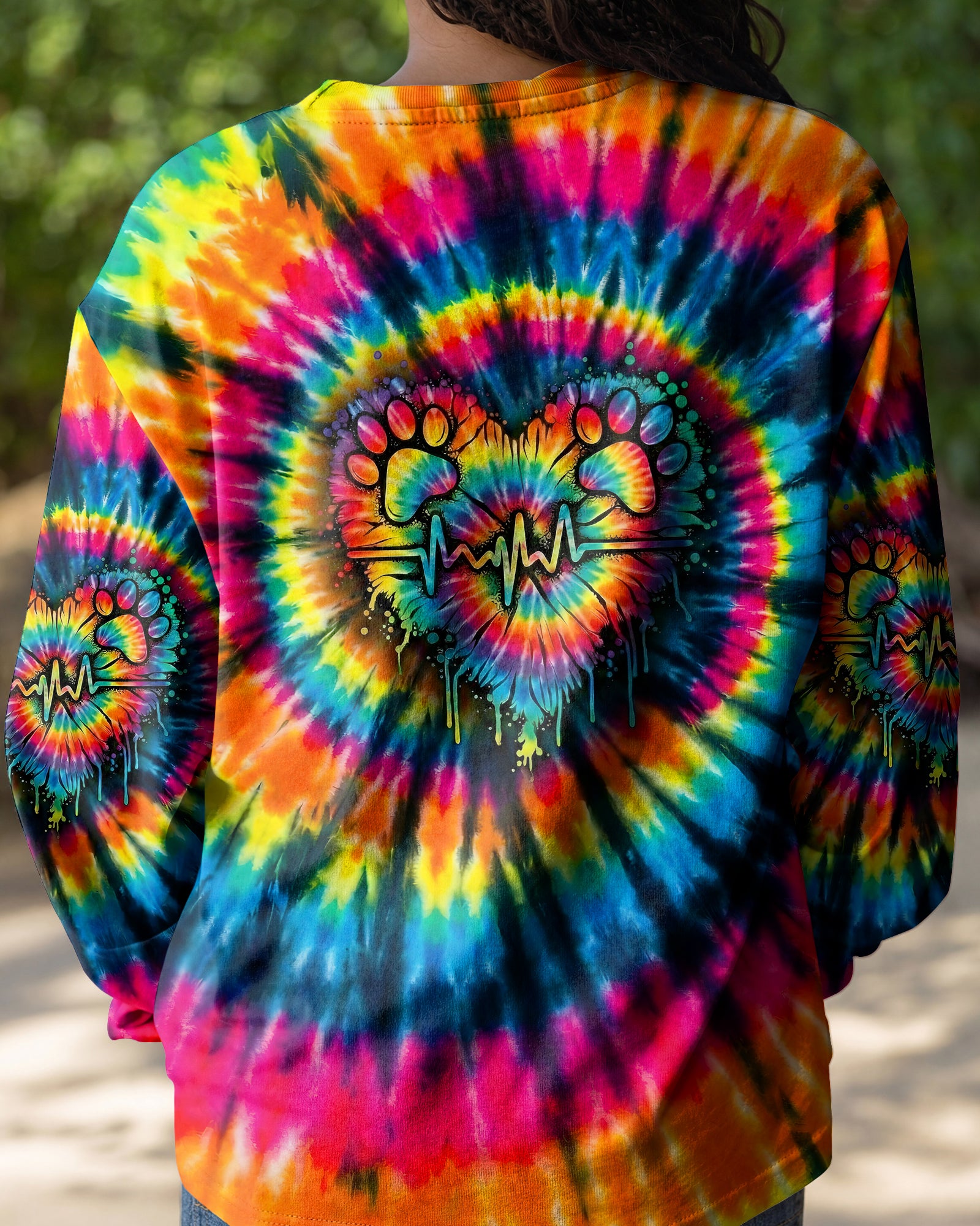 COLORFUL HEARTBEAT PAW ALL OVER PRINT - TYPQ2302262