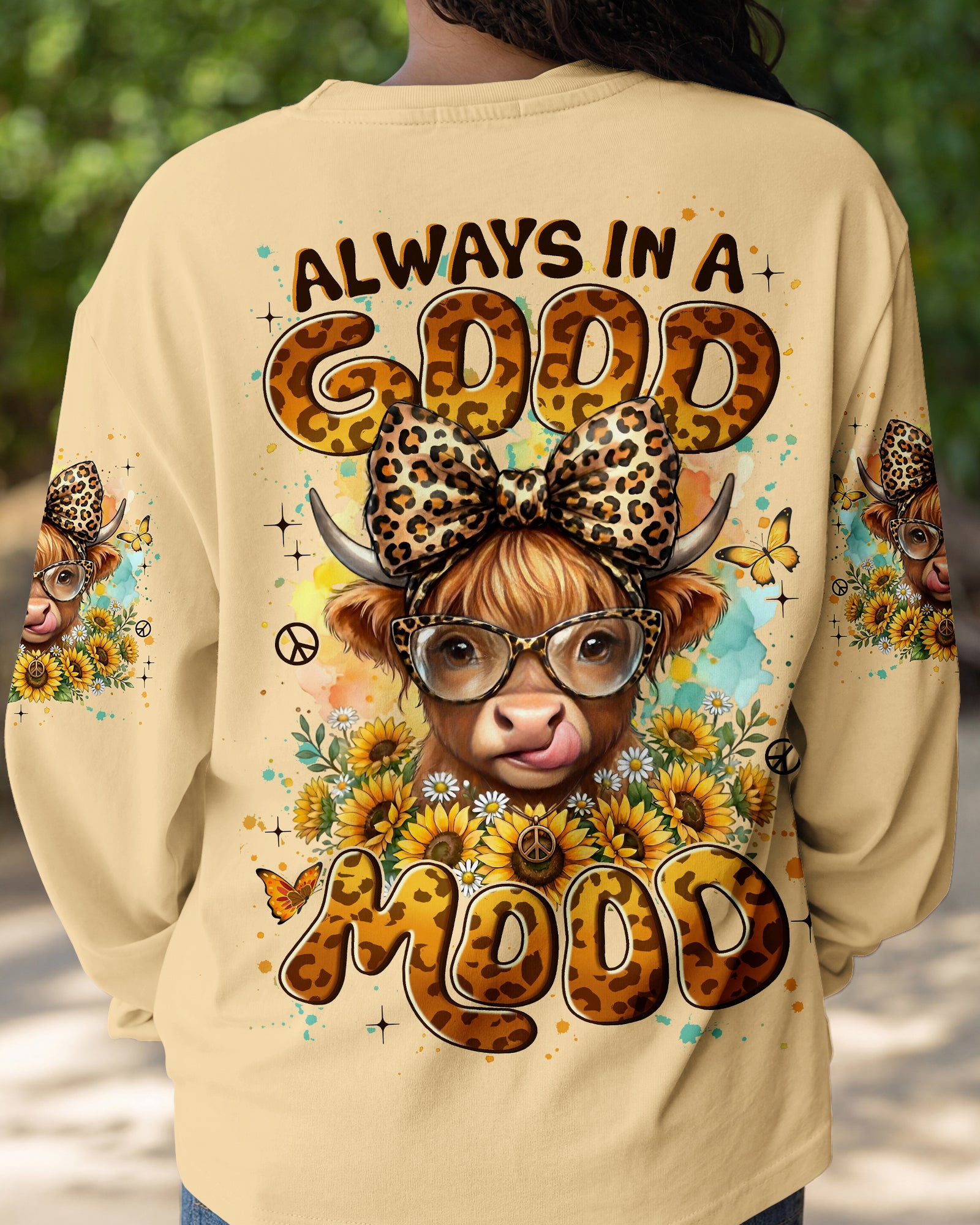 ALWAYS IN A GOOD MOOD COW ALL OVER PRINT - TYLN2105262