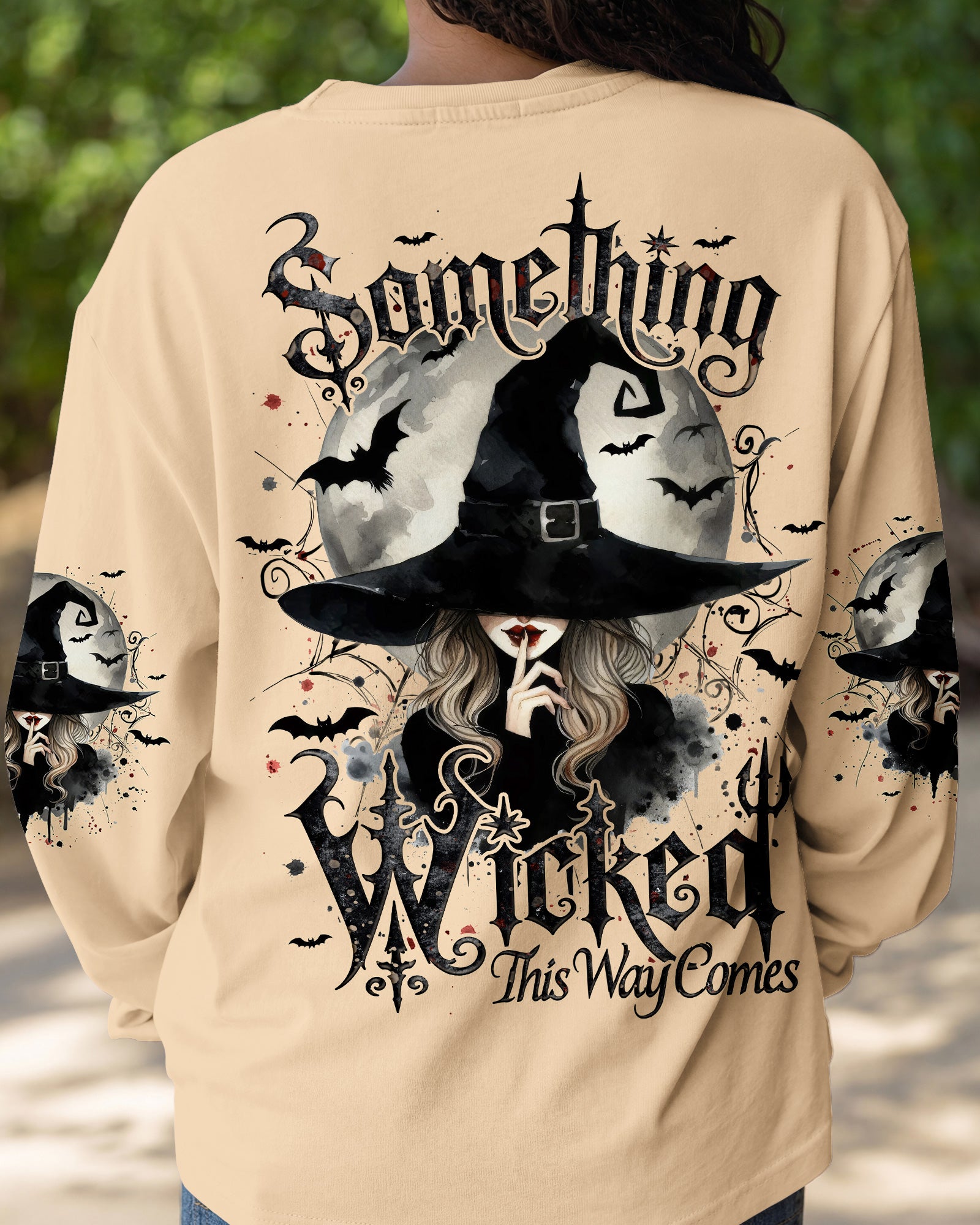 SOMETHING WICKED THIS WAY COMES HALLOWEEN WITCH ALL OVER PRINT - TYQY2507261