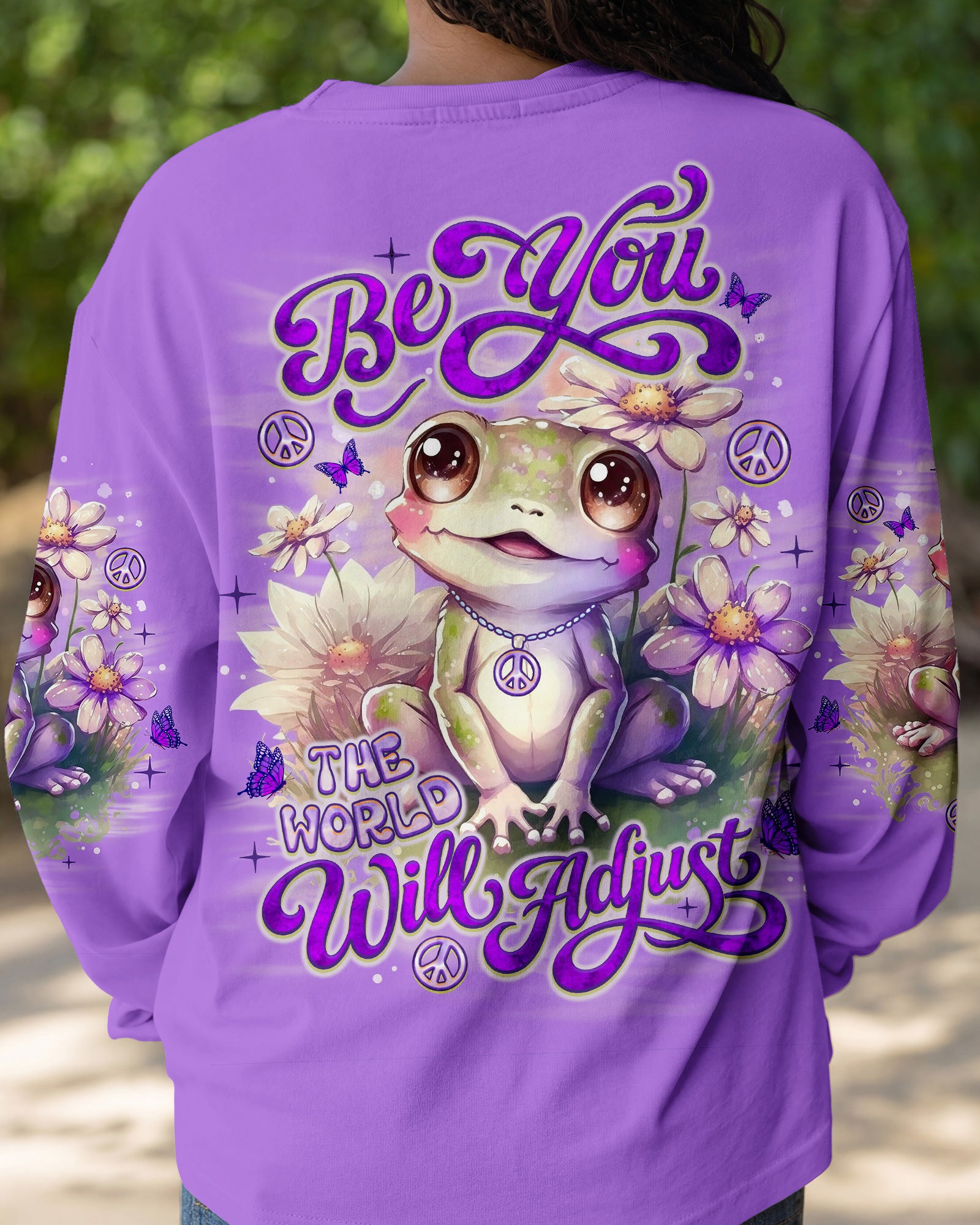 BE YOU THE WORLD WILL ADJUST FROG ALL OVER PRINT - TLNO0302261