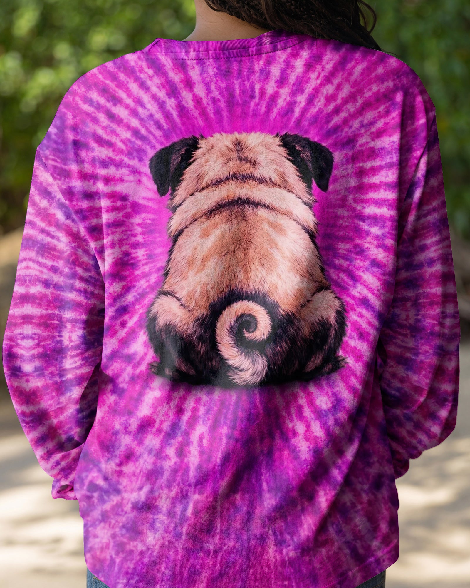 PUG DOG PURPLE & PINK SWIRL ALL OVER PRINT - TLNT2502261