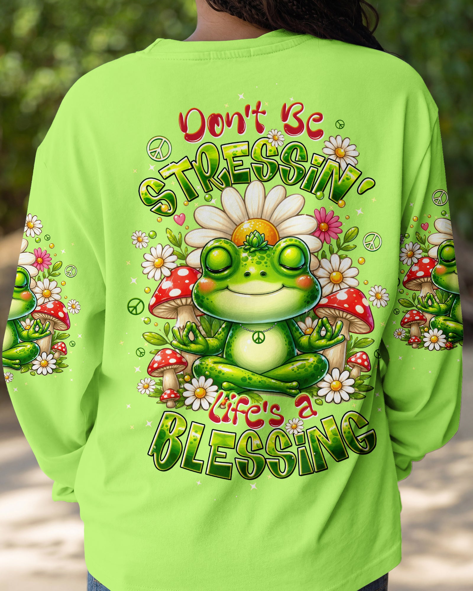 DON'T BE STRESSIN' FROG ALL OVER PRINT - TLTW1307263