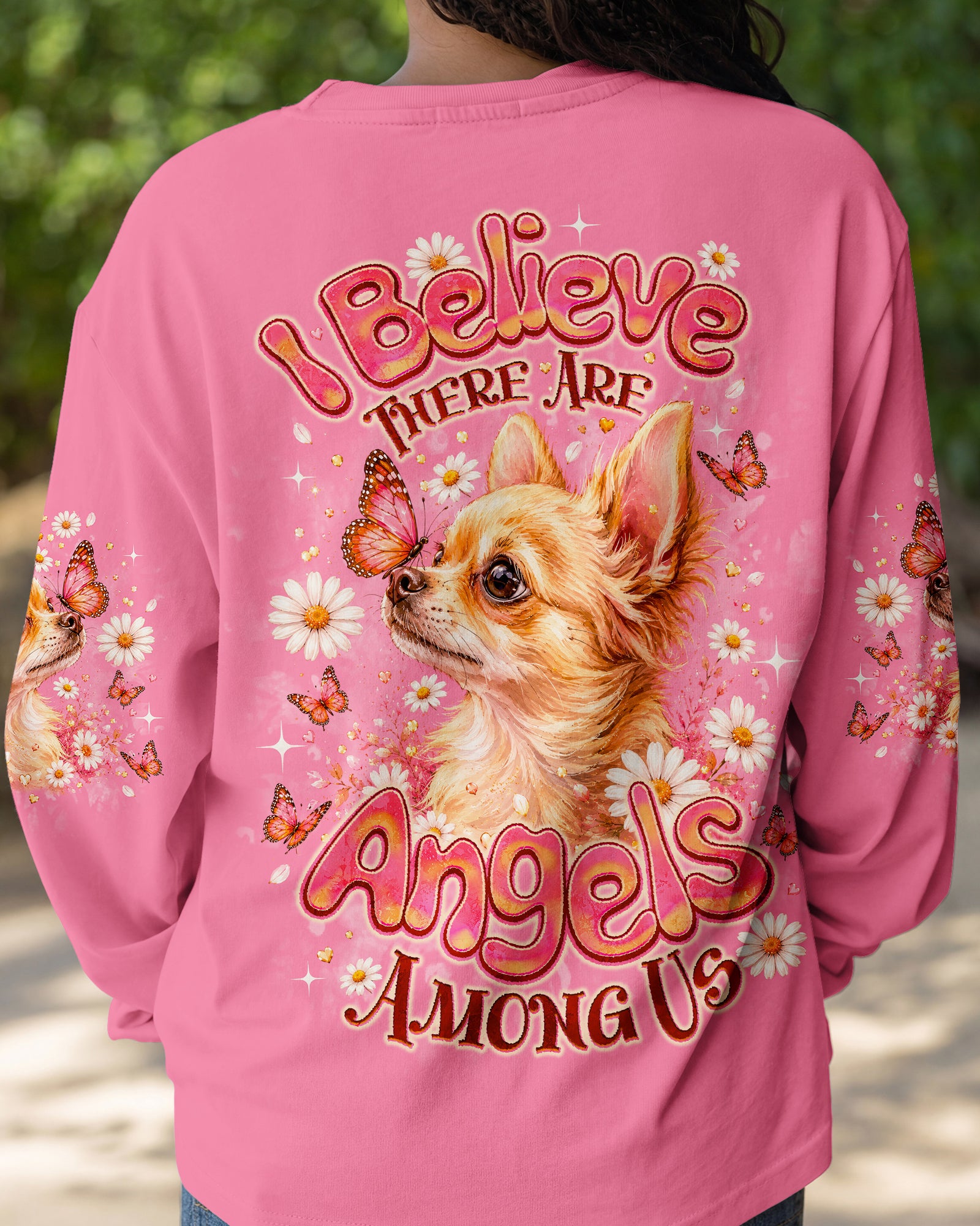 I BELIEVE THERE ARE ANGELS AMONG US CHIHUAHUA DOG ALL OVER PRINT - TLNO2105262
