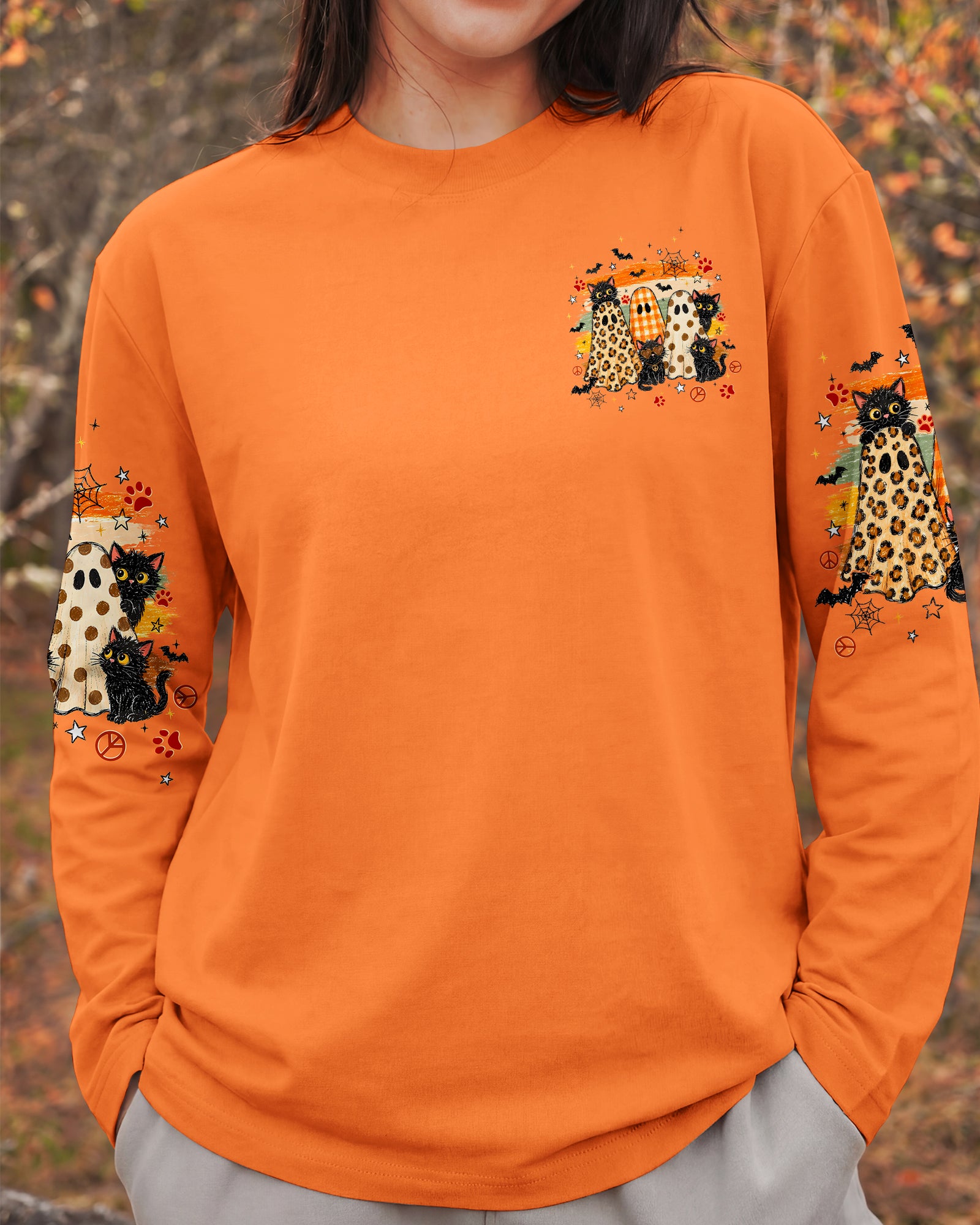HEY BOO HALLOWEEN CAT ALL OVER PRINT - TYPQ2407261