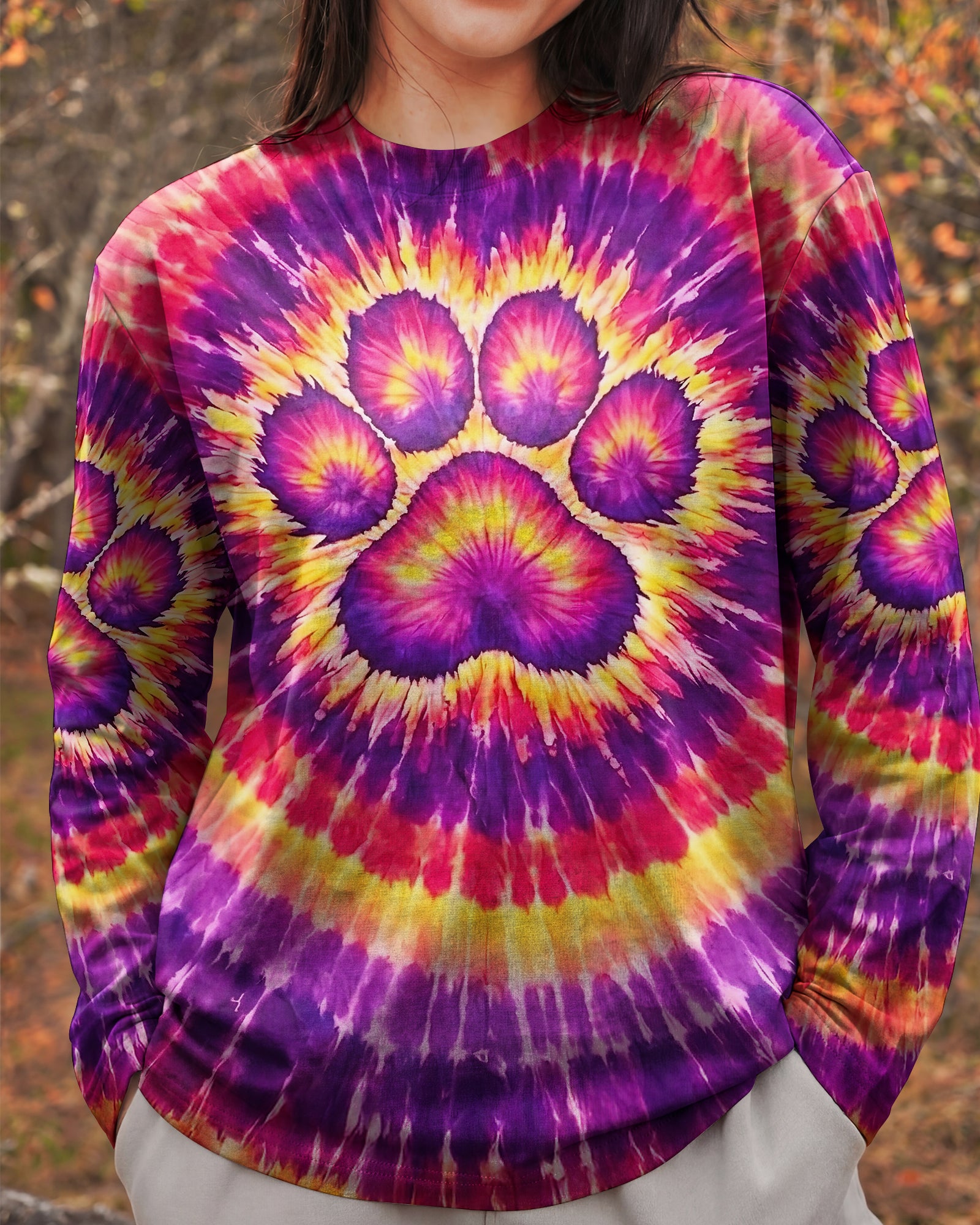 PAW PRINT SUNSET SWIRL ALL OVER PRINT - TLNT2602261