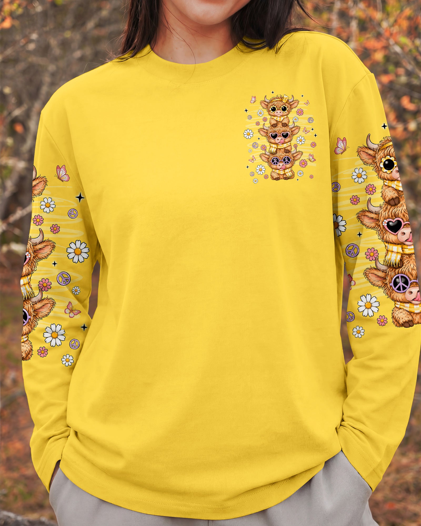 GOOD TIMES CRAZY FRIENDS HIGHLAND COW ALL OVER PRINT - TLNT0707261